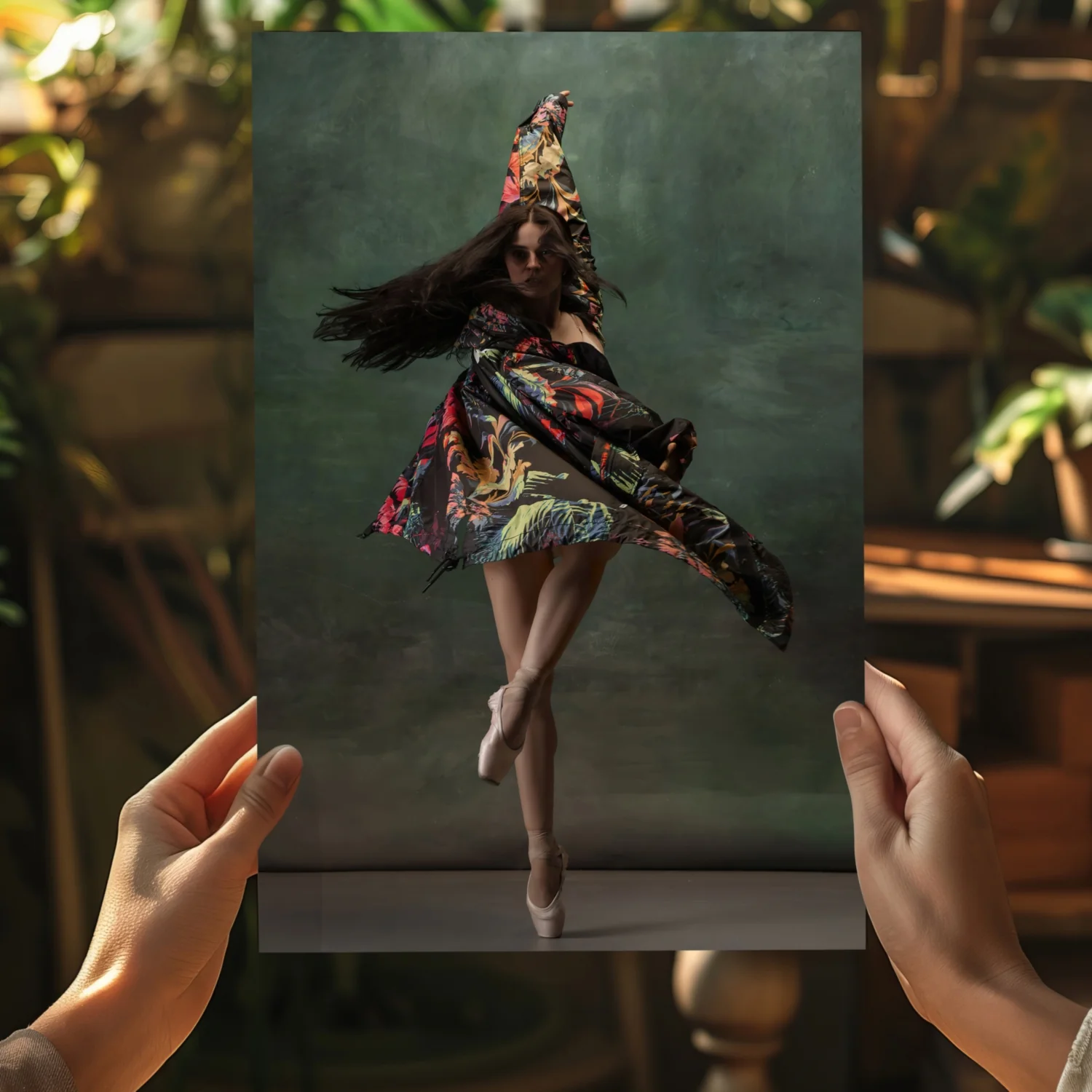 Floral Shawl Ballet Dancer Aluminum Print - Image 5