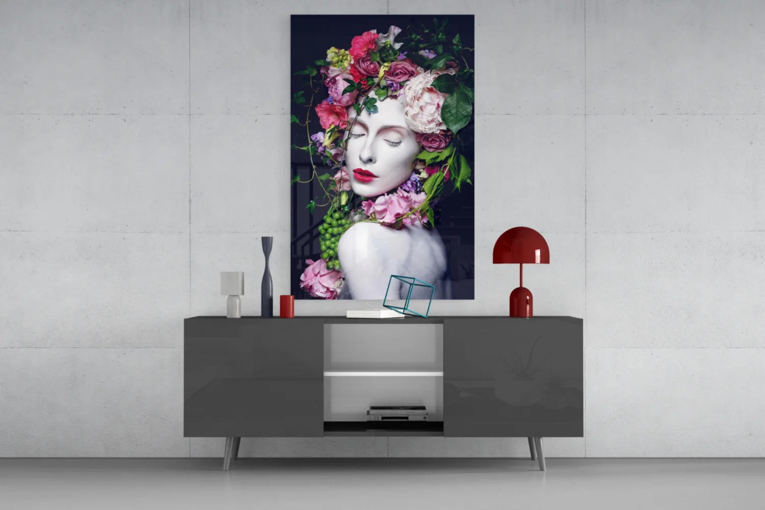 Flower and Woman Glass Wall Art - Image 8