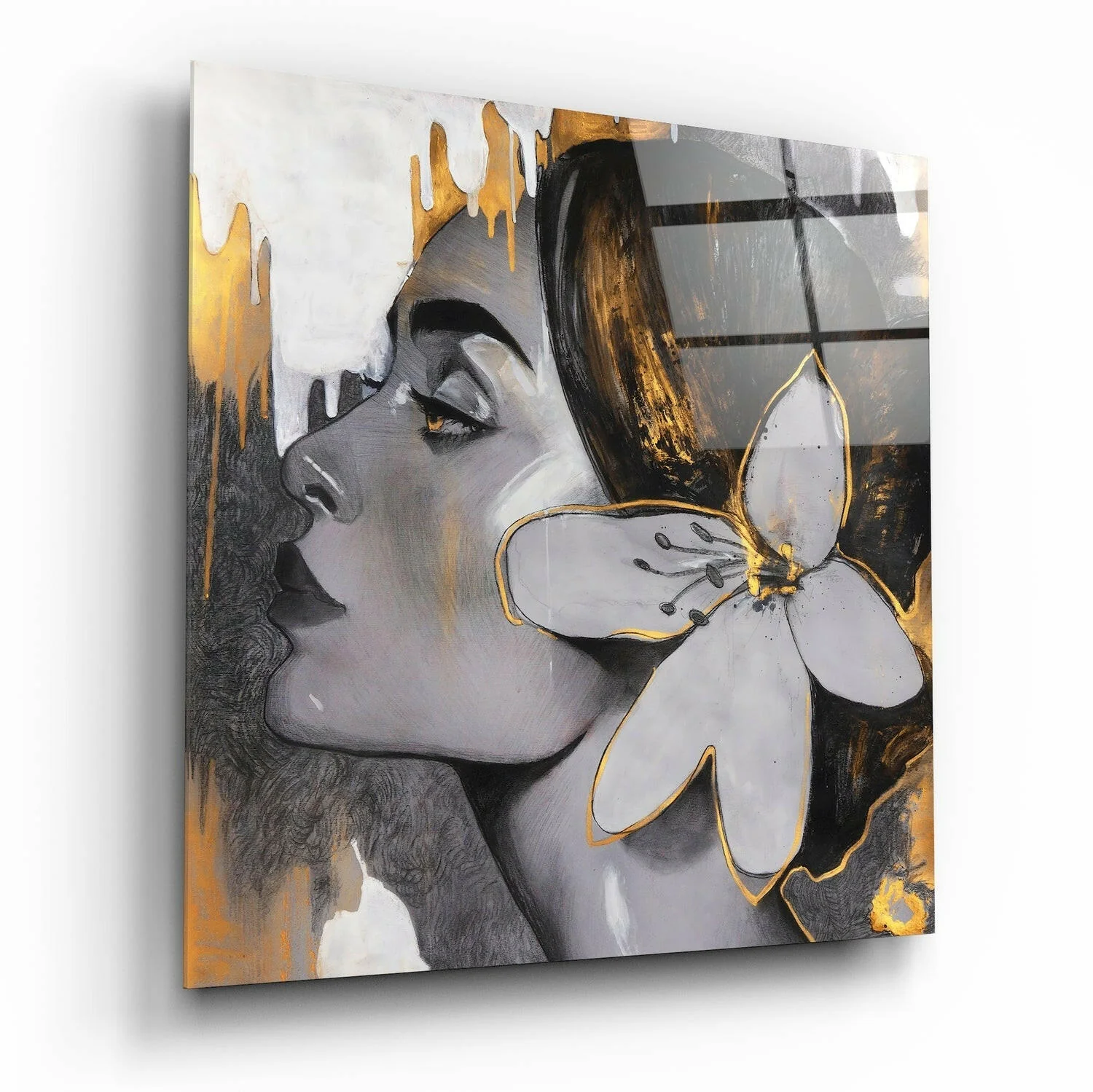 Flower Crown Glass Wall Art