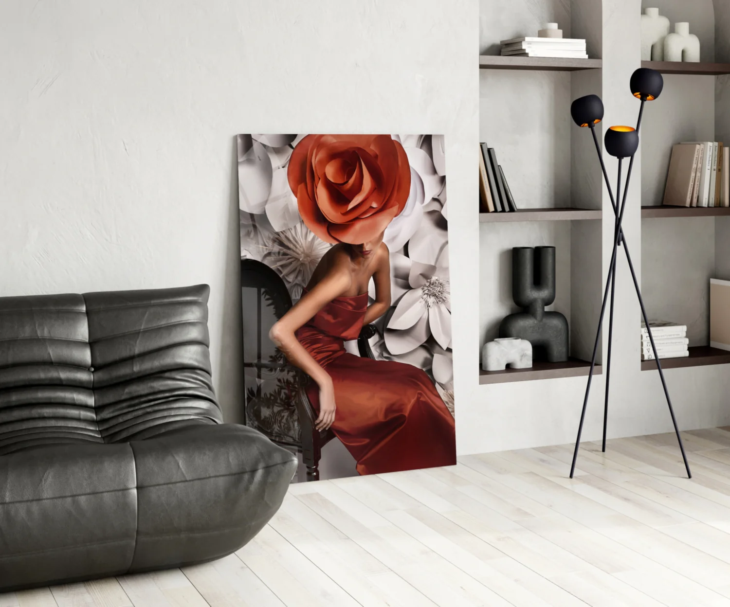 Flower Woman Glass Wall Art - Image 5