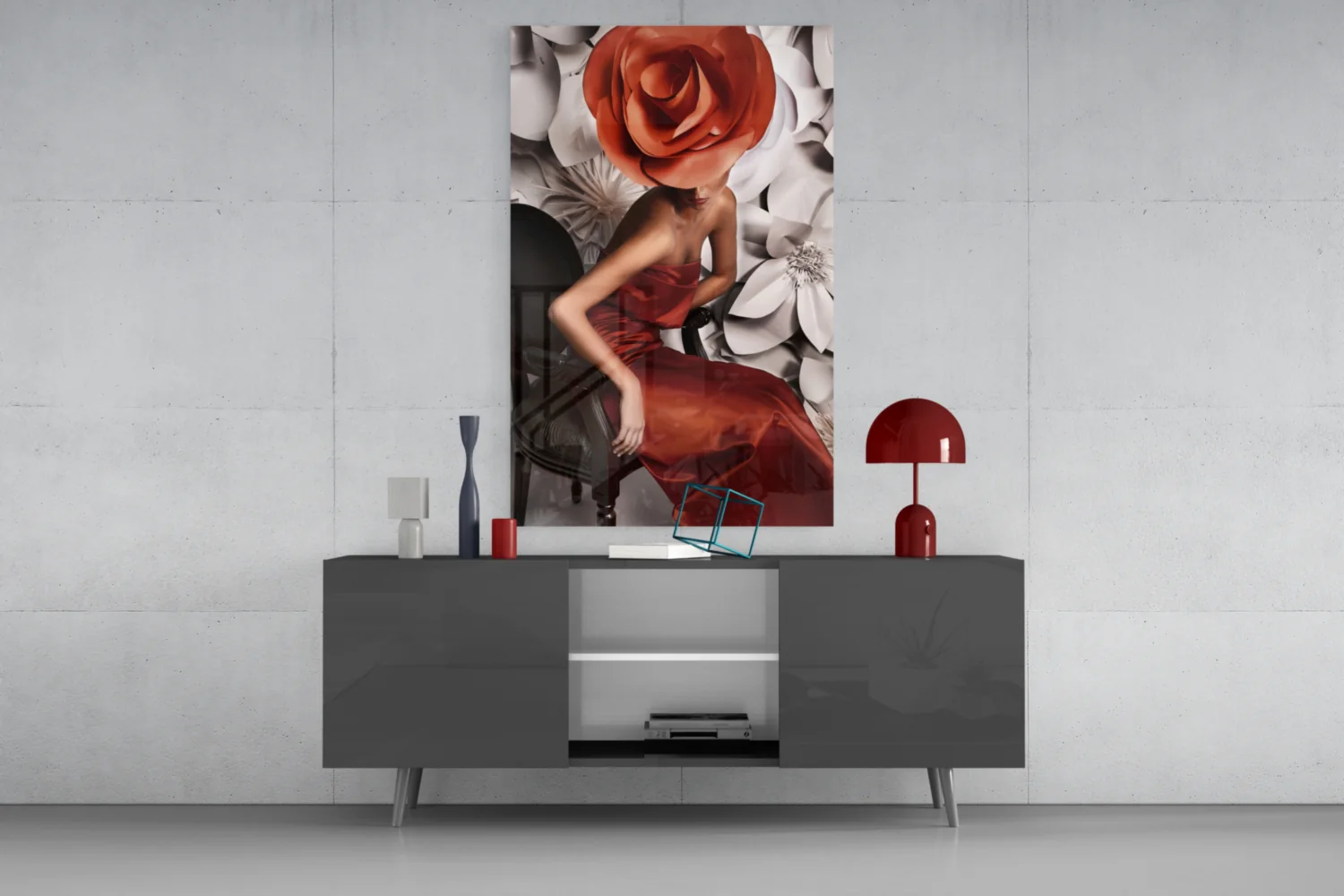Flower Woman Glass Wall Art - Image 8