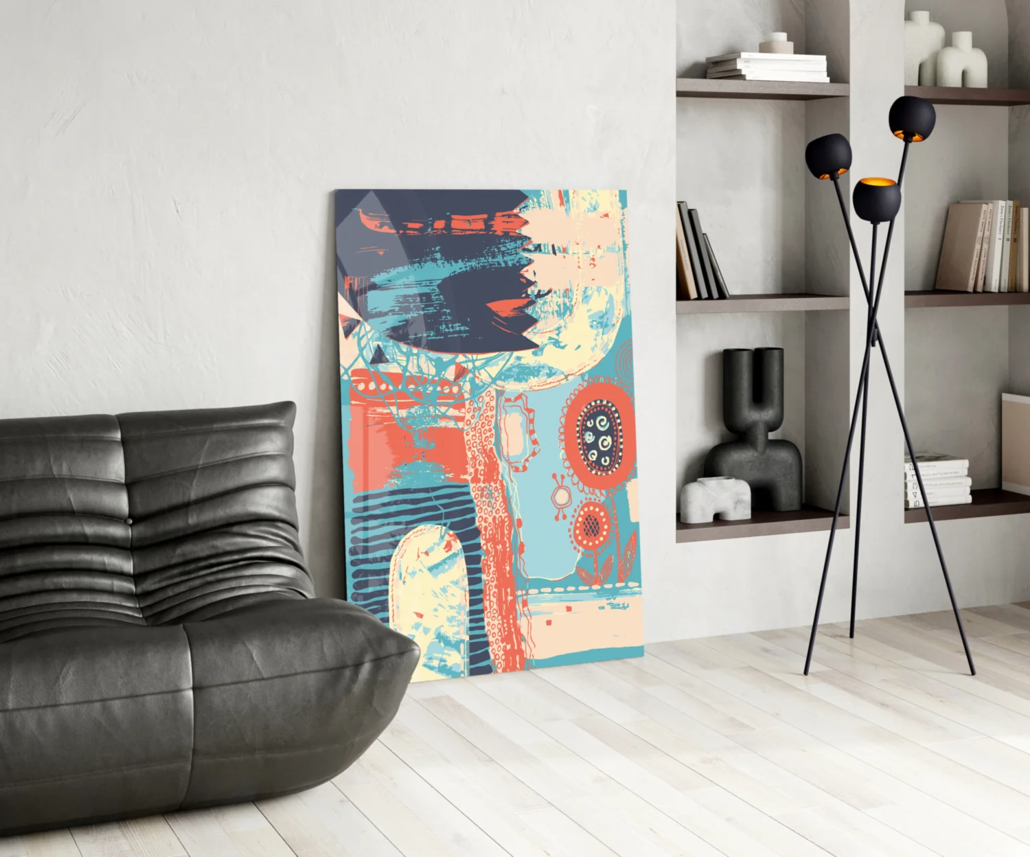 Folk Bloom Collage Glass Wall Art - Image 6