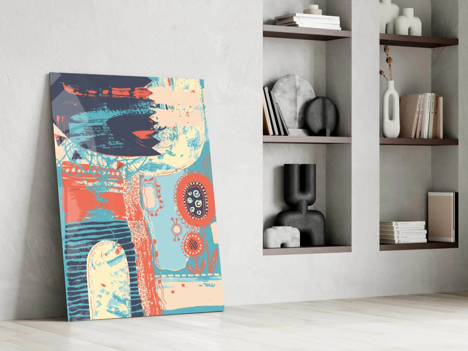 Folk Bloom Collage Glass Wall Art - Image 7