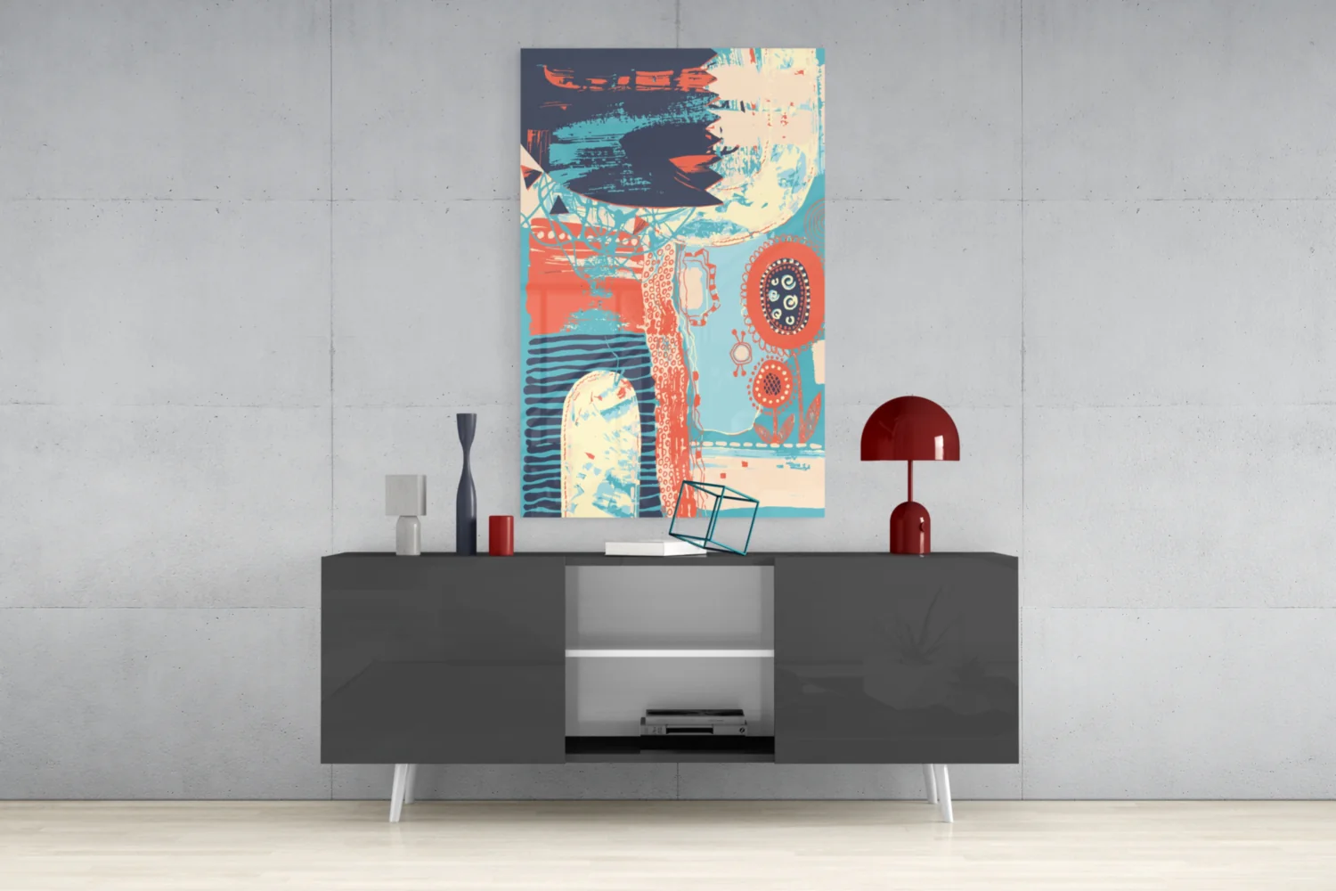Folk Bloom Collage Glass Wall Art - Image 9