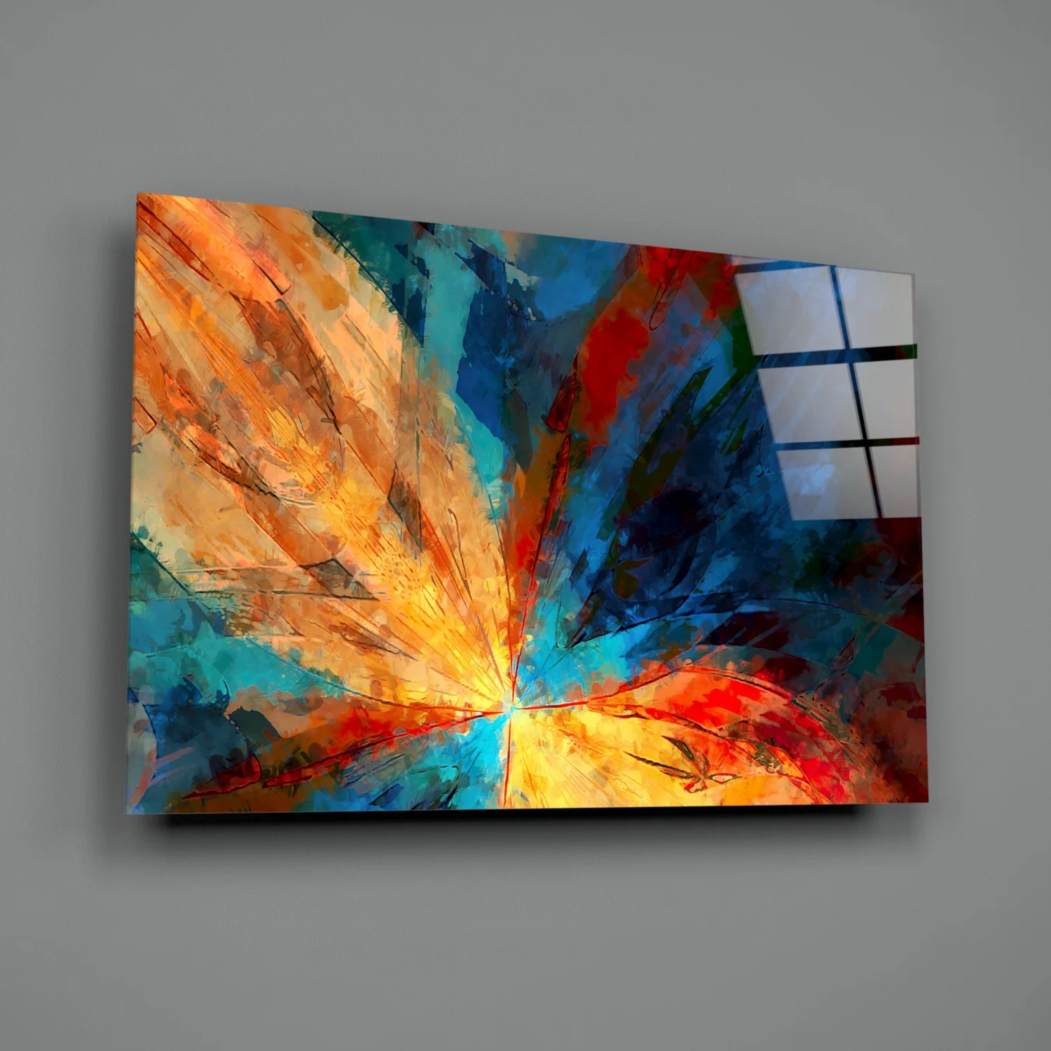 Fractal Flower Glass Wall Art - Image 2