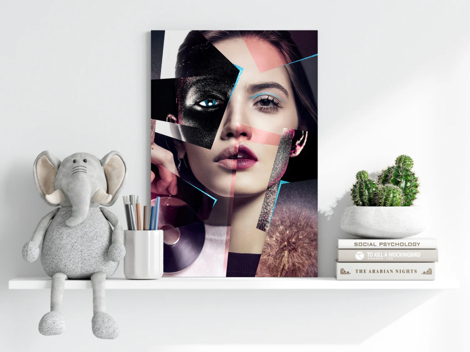 Fragmented Face Collage Aluminum Print - Image 6