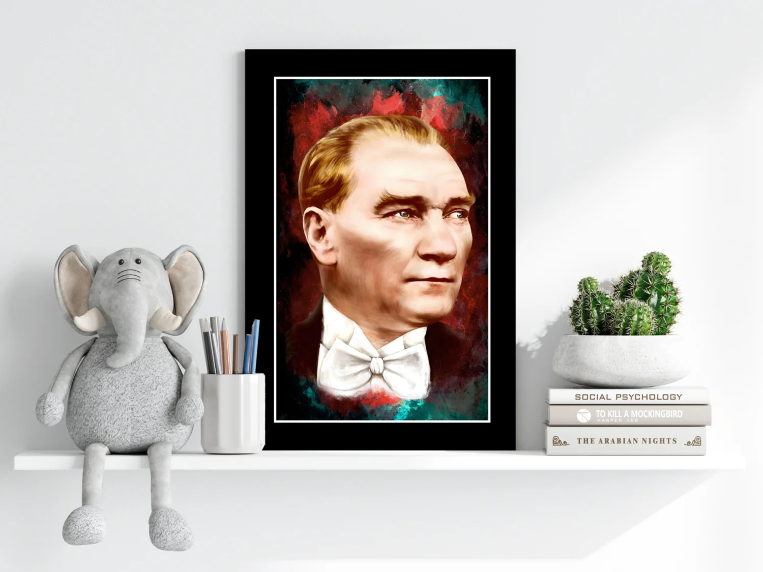 Framed Ataturk Red Teal Aluminum Print - Image 6