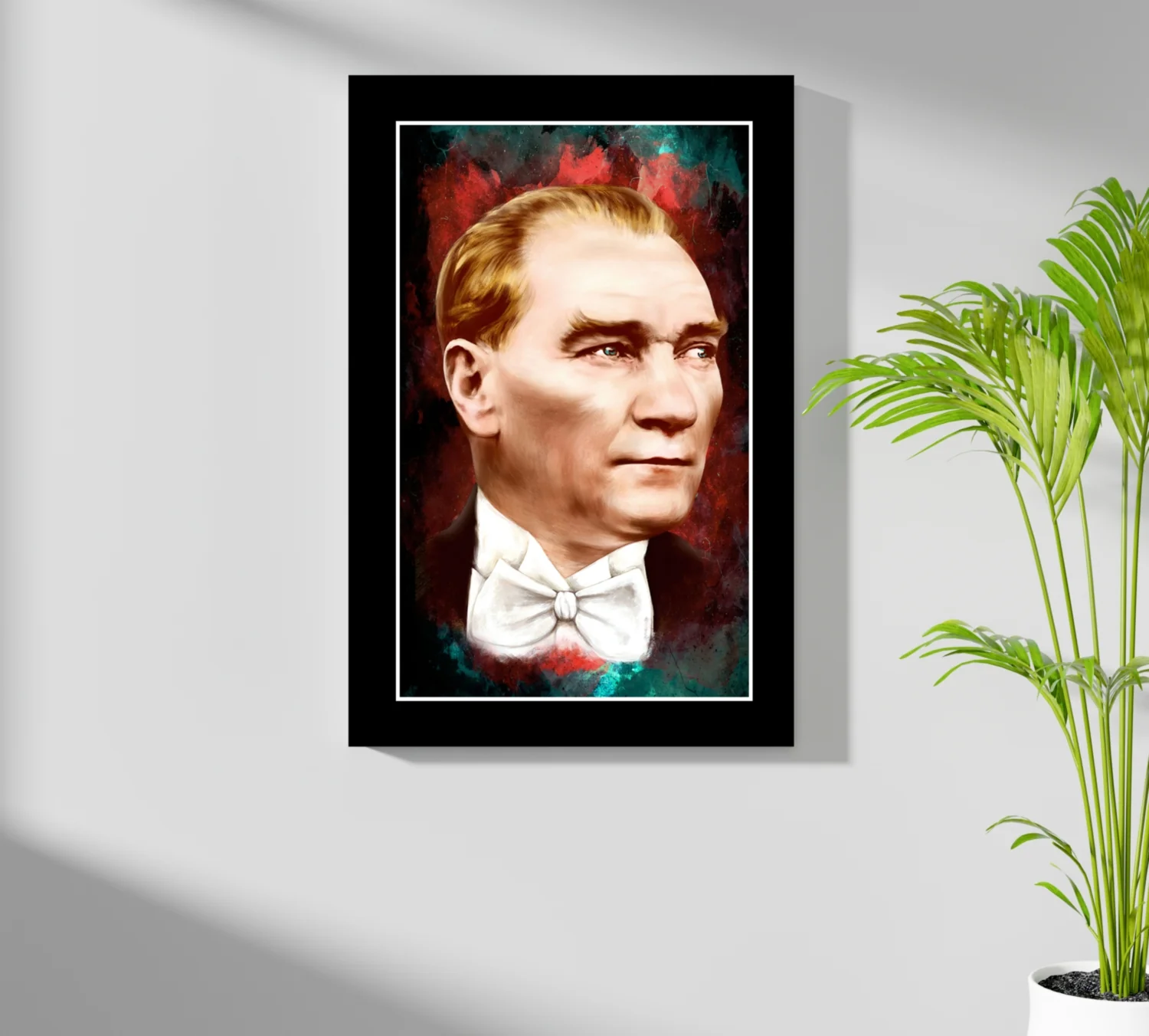 Framed Ataturk Red Teal Aluminum Print - Image 7