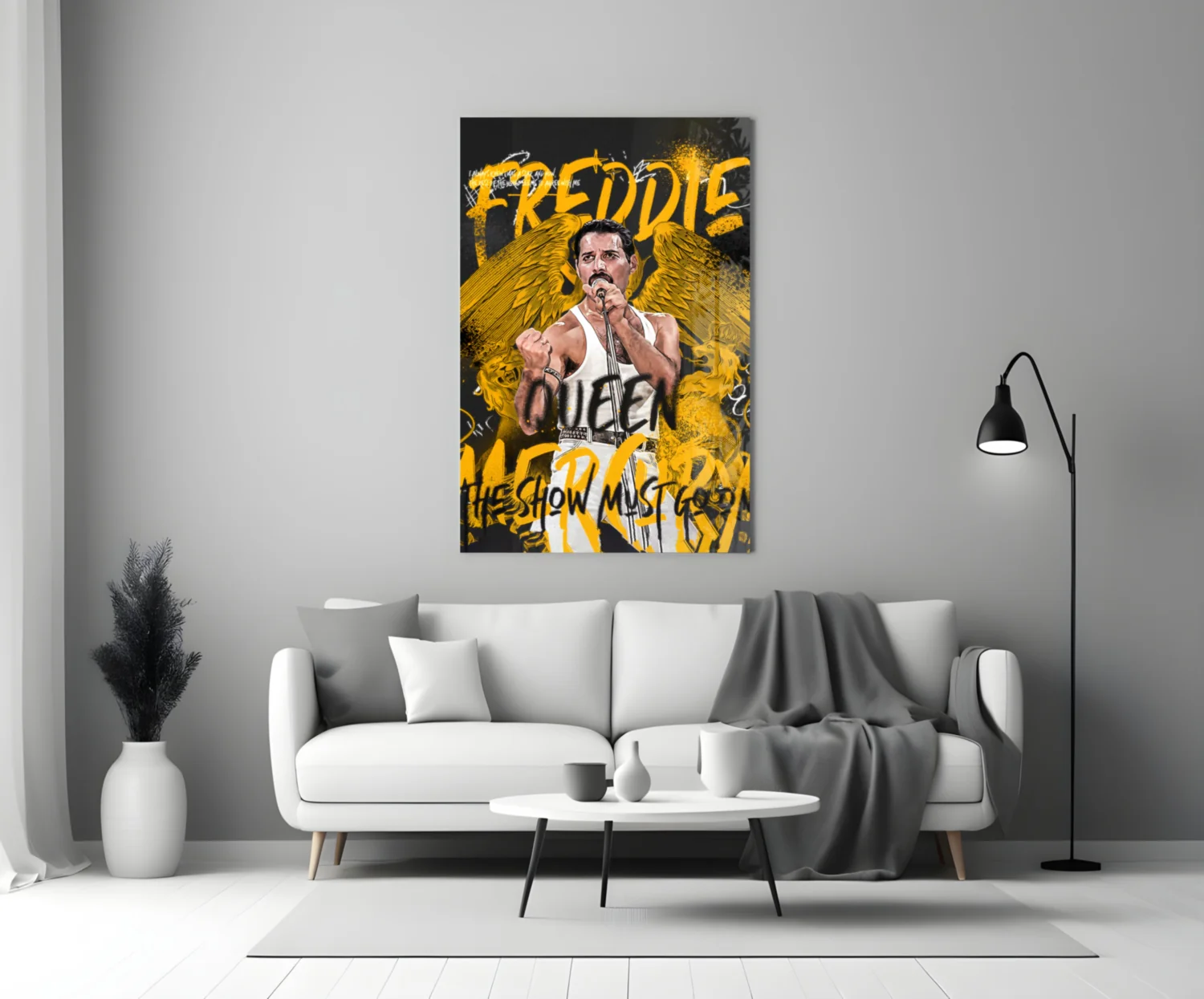 Rock Frontman in Crown Glass Wall Art || Designer Collection - Image 3
