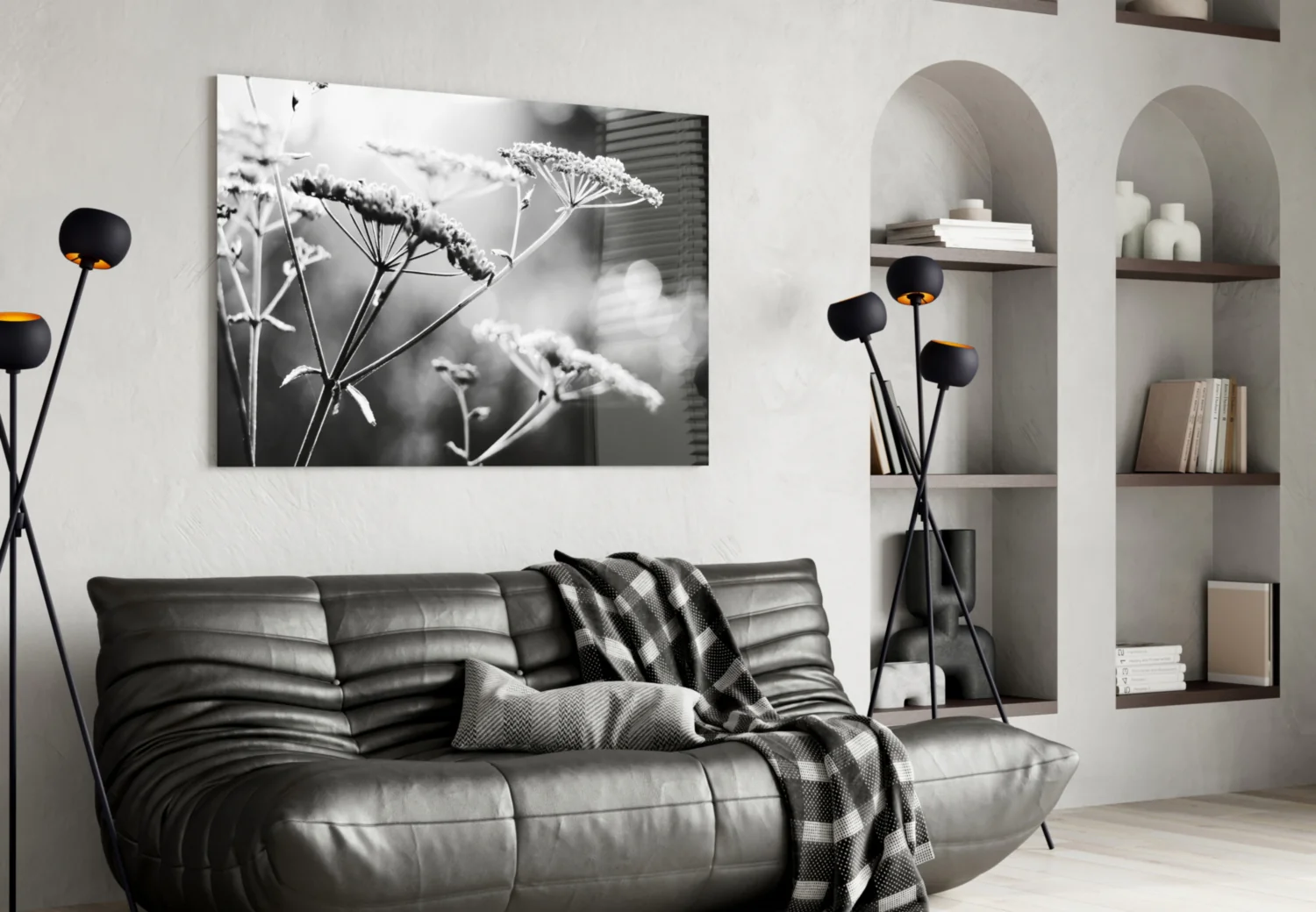Frosted Wildflower Umbels Glass Wall Art - Image 4