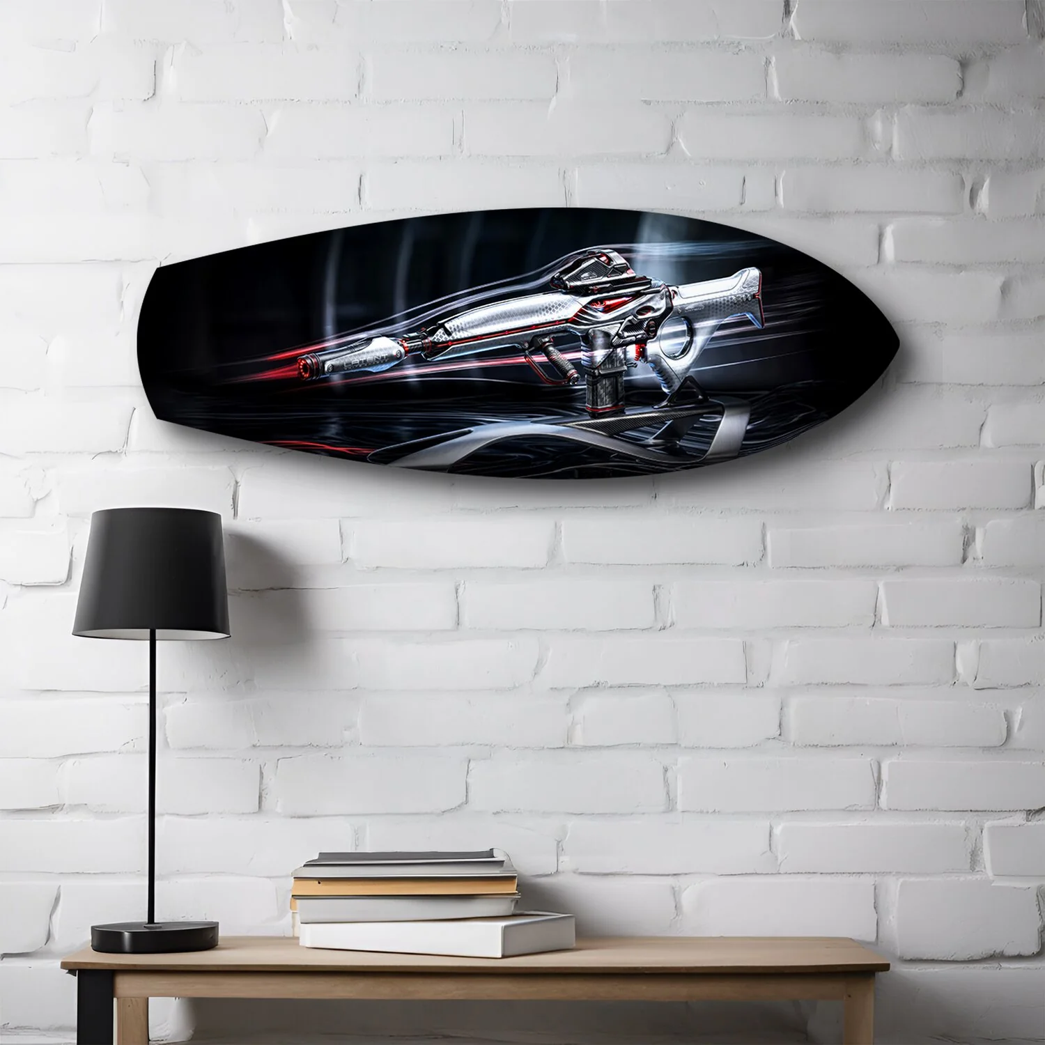 Futuristic Sci-Fi Rifle Glass Wall Art - Image 2