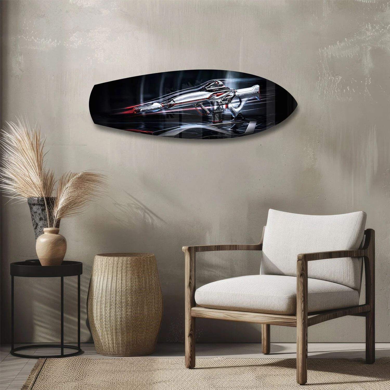 Futuristic Sci-Fi Rifle Glass Wall Art - Image 3