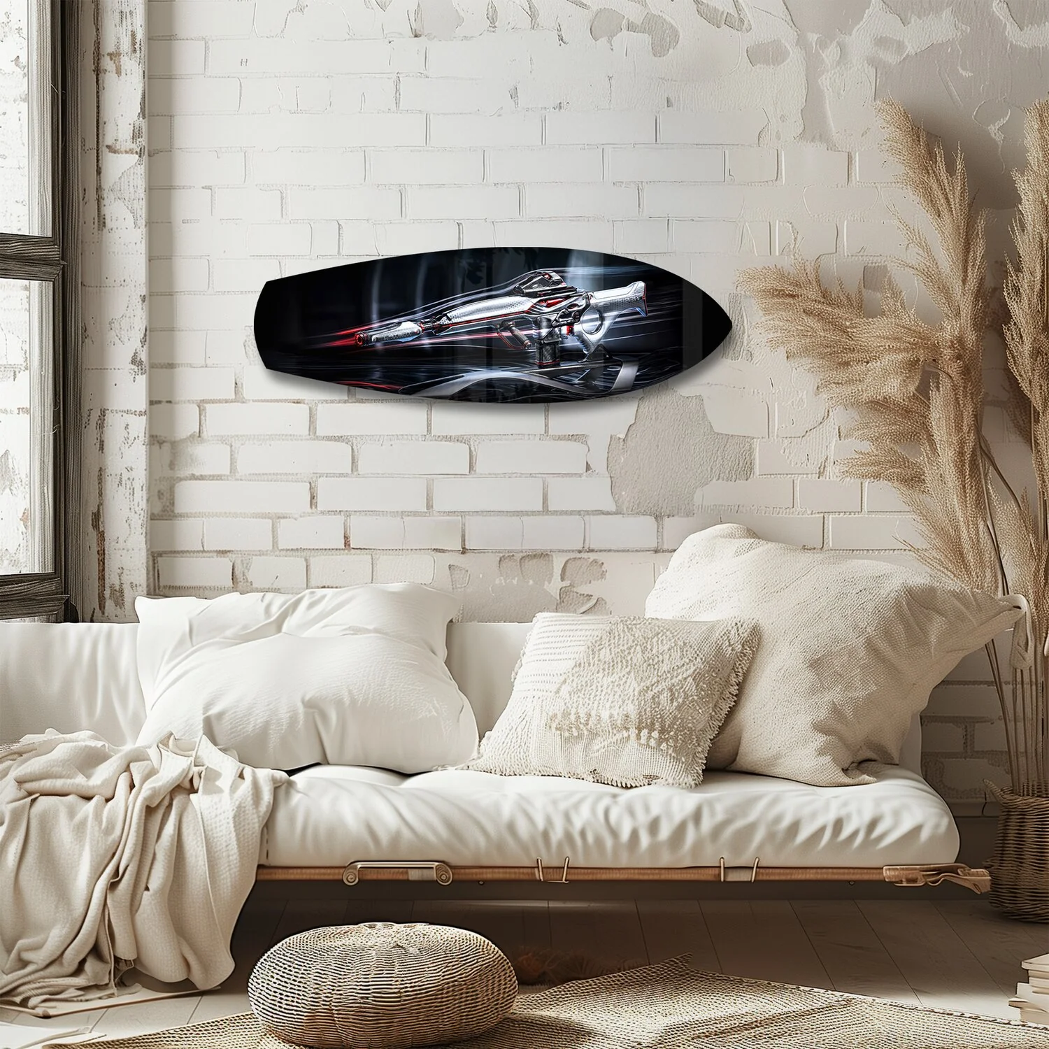 Futuristic Sci-Fi Rifle Glass Wall Art - Image 4
