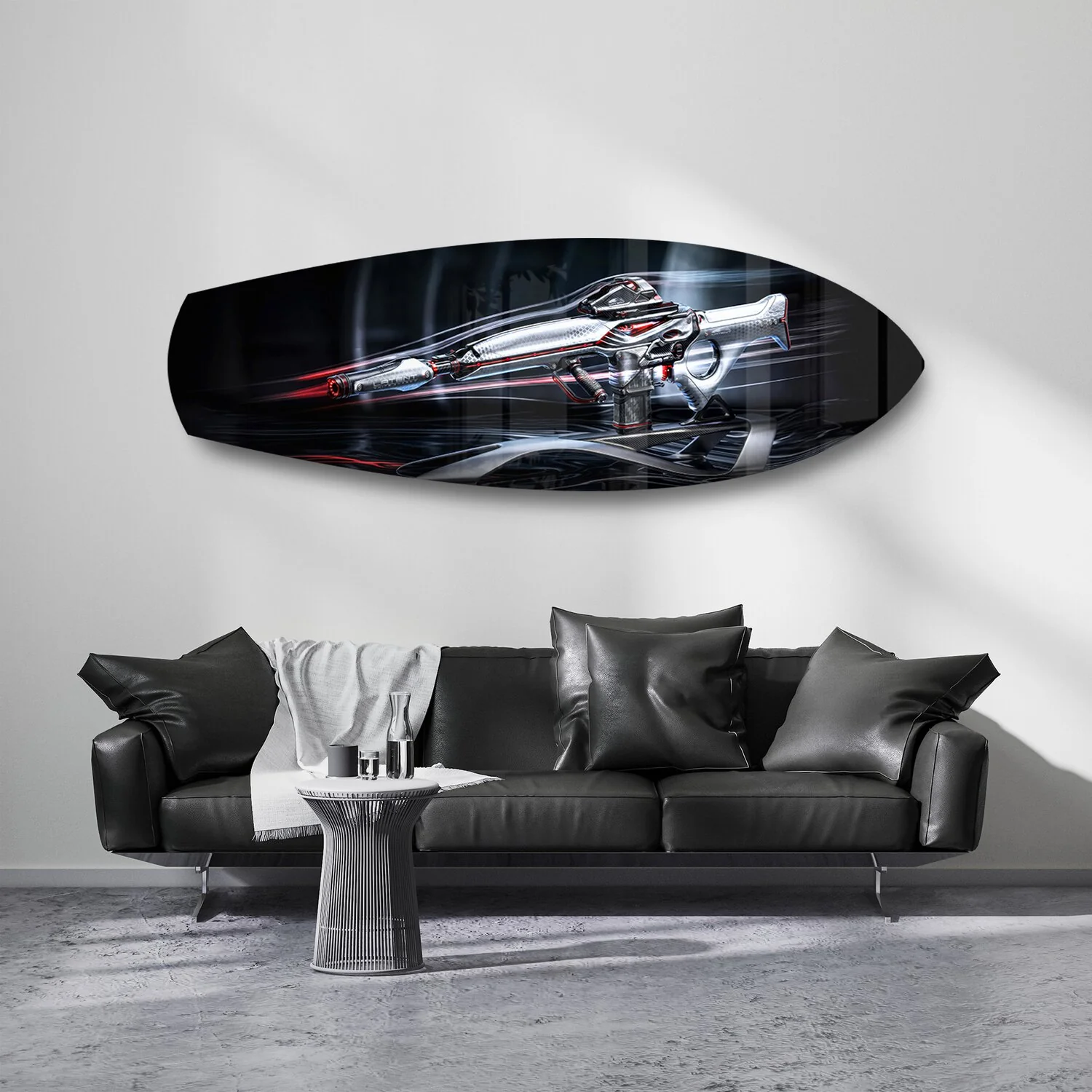 Futuristic Sci-Fi Rifle Glass Wall Art - Image 7
