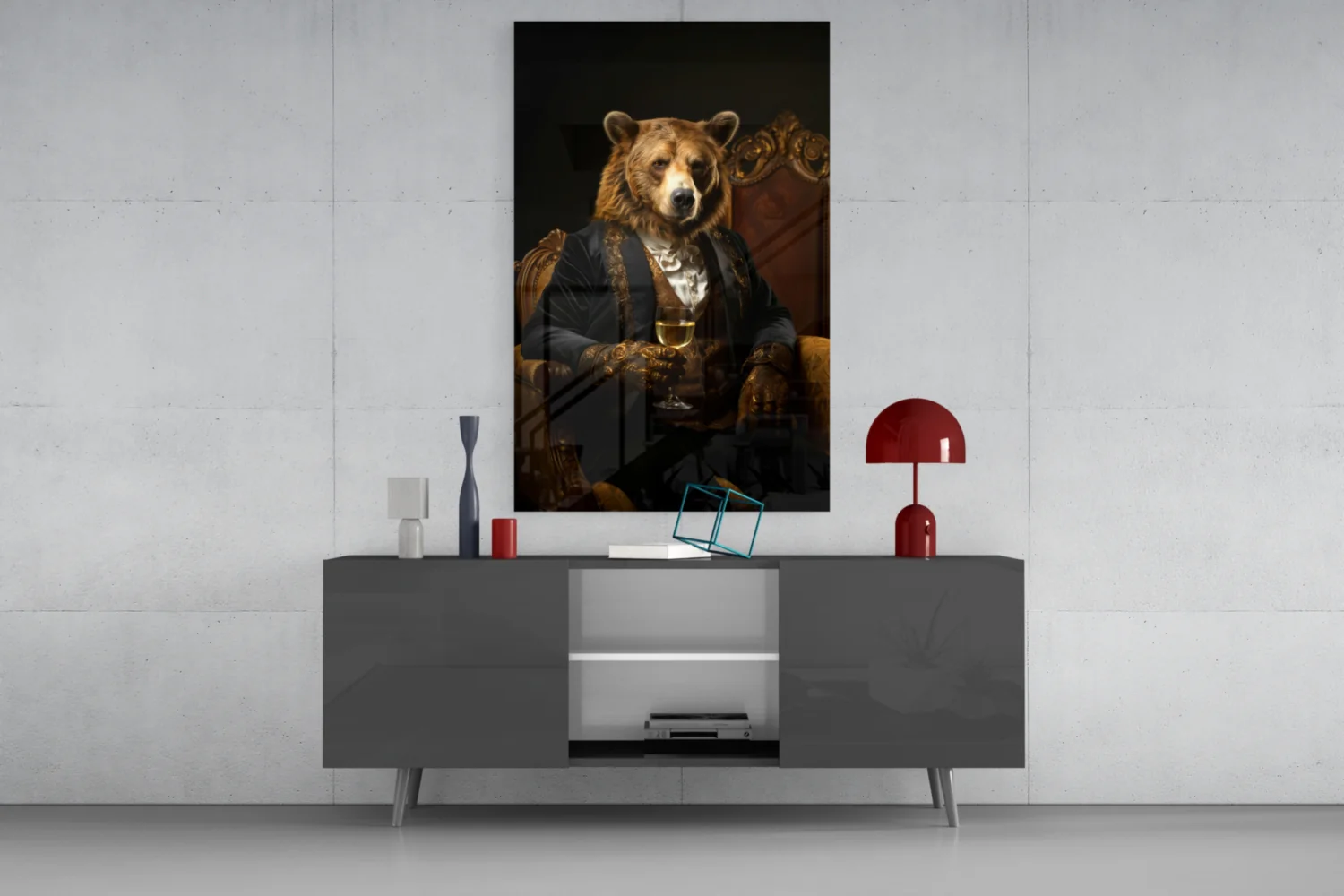 Gentleman - Bear Glass Wall Art|| Designer's Collection - Image 9