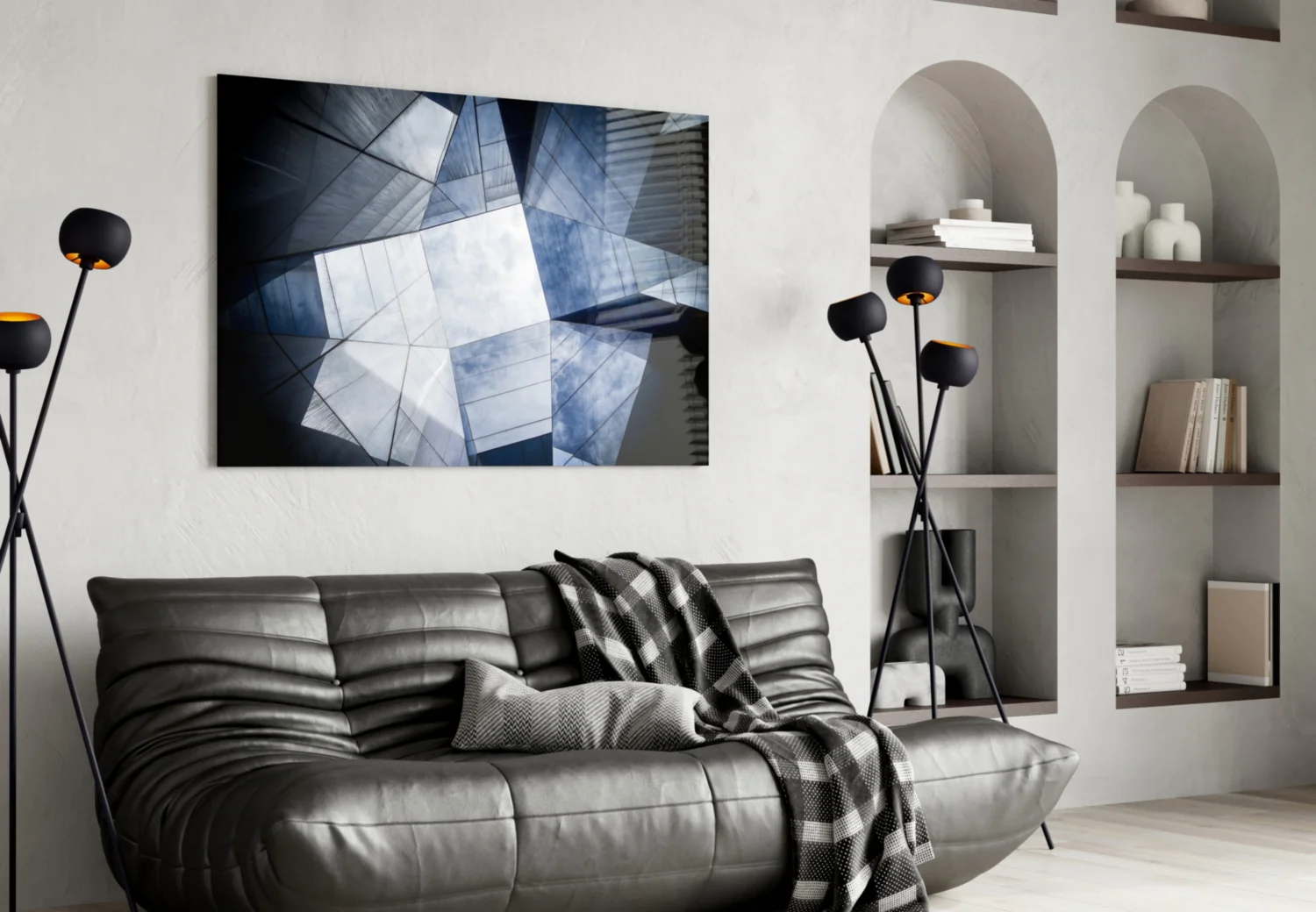 Geometric Architecture Glass Wall Art - Image 4