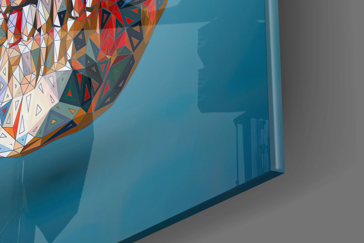 Geometric Crystal Low Poly Skull Glass Wall Art - Image 7