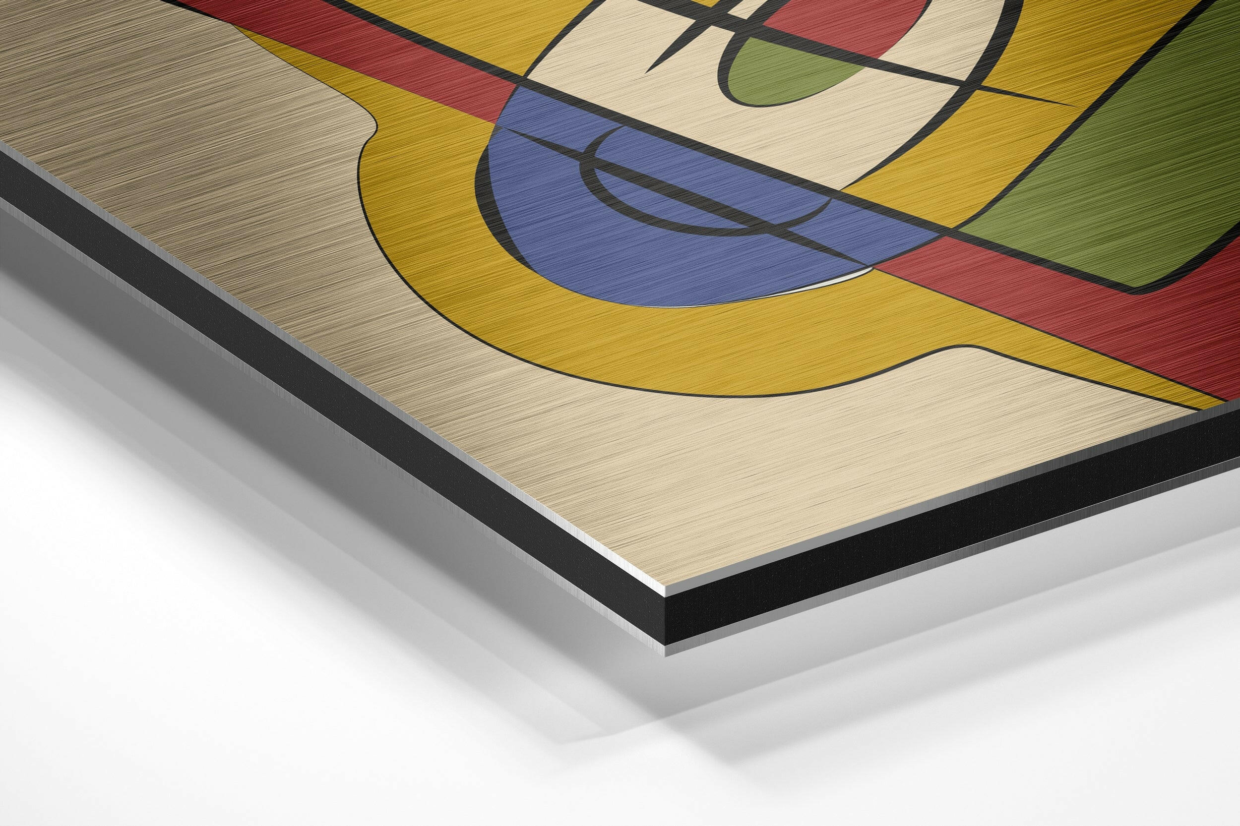 Geometric Cubist Figure Brushed Aluminium Dibond Wall Art - Image 2