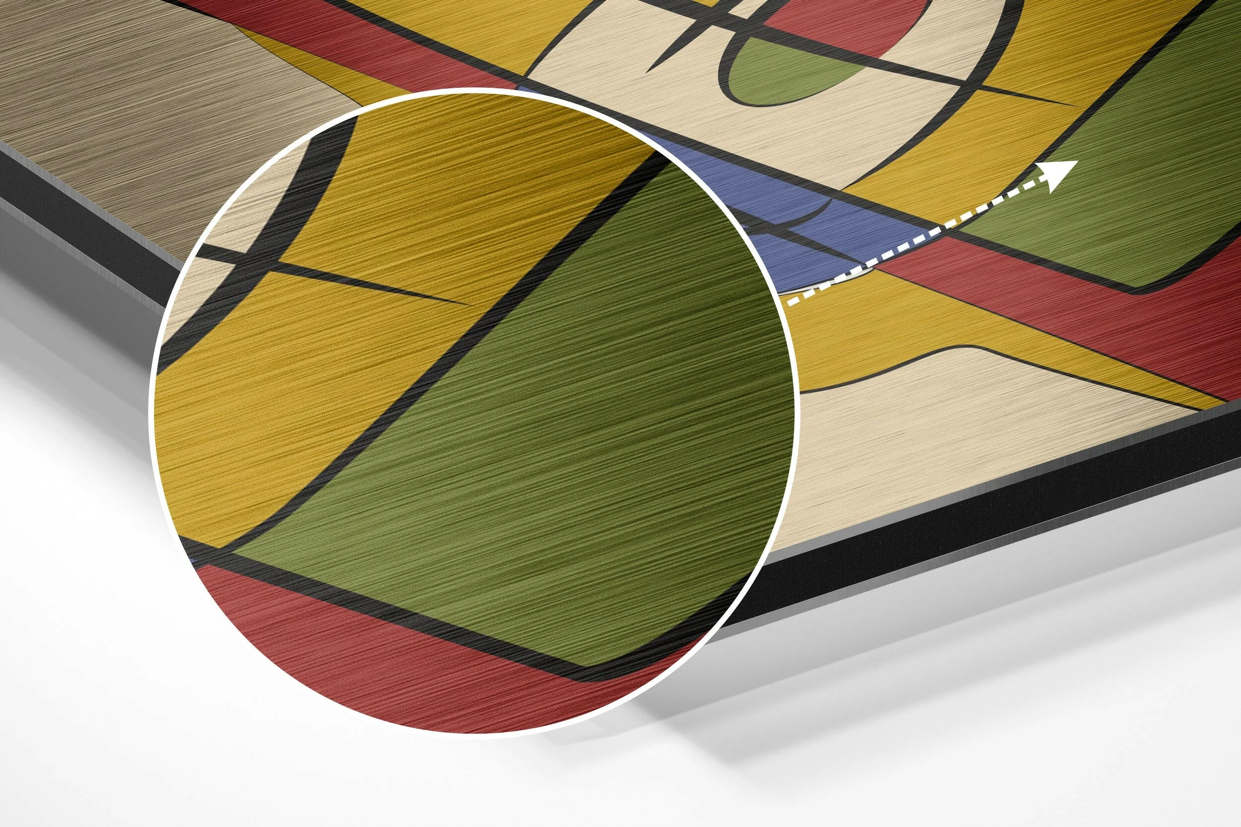 Geometric Cubist Figure Brushed Aluminium Dibond Wall Art - Image 3