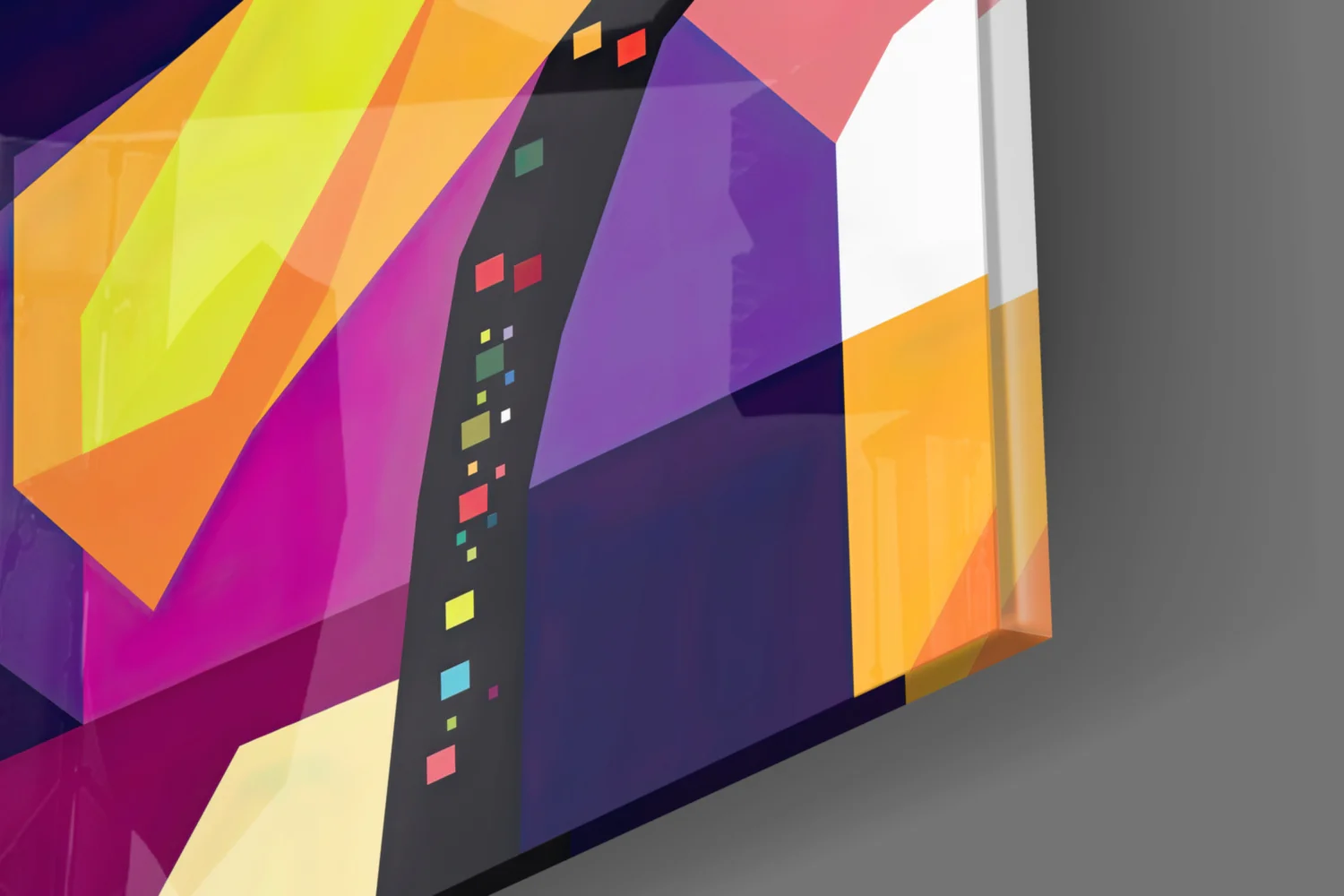 Geometric Laughing Blonde Glass Wall Art - Image 7