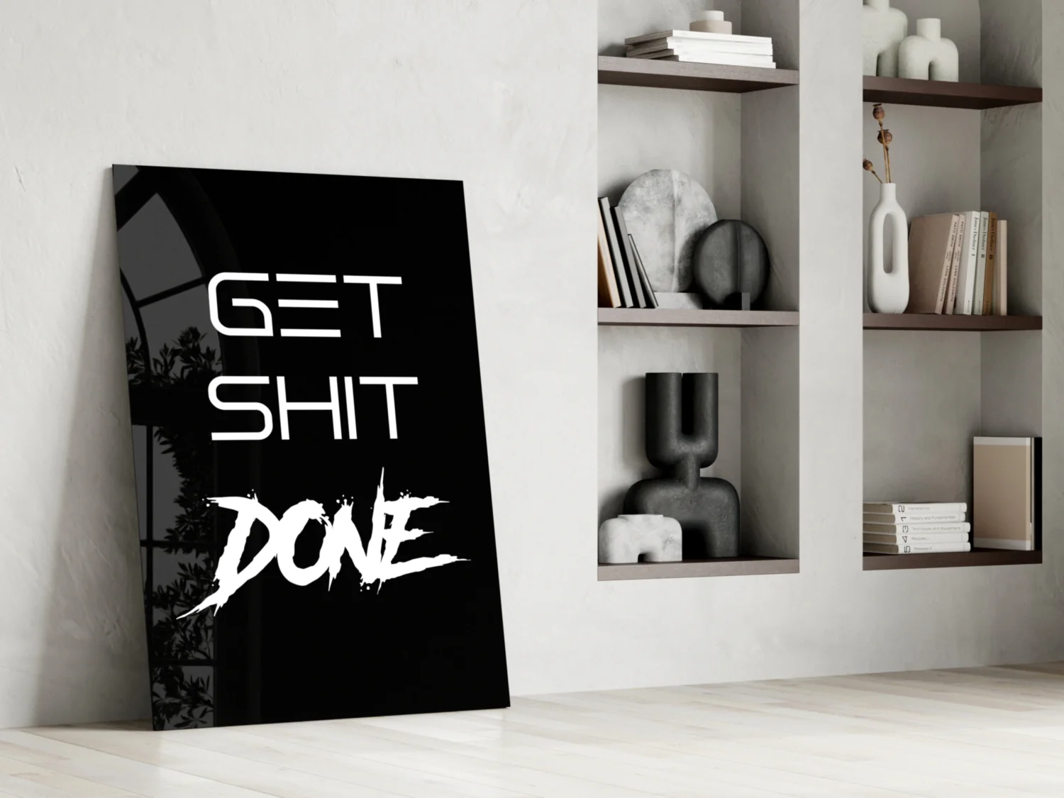 Get Shit Done Black Glass Wall Art - Image 6