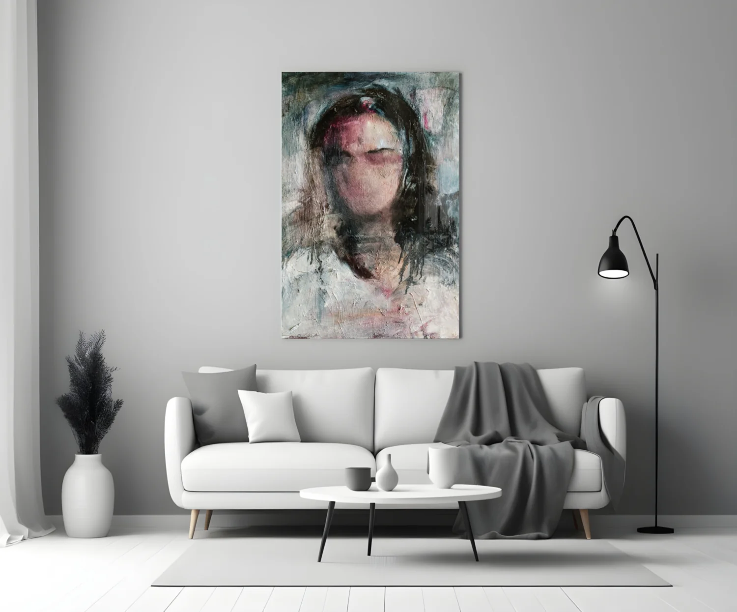 Ghostly Muted Portrait Glass Wall Art - Image 3