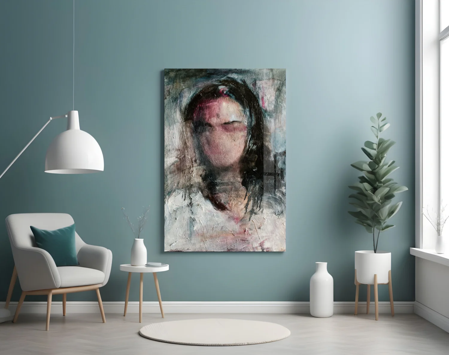 Ghostly Muted Portrait Glass Wall Art - Image 4