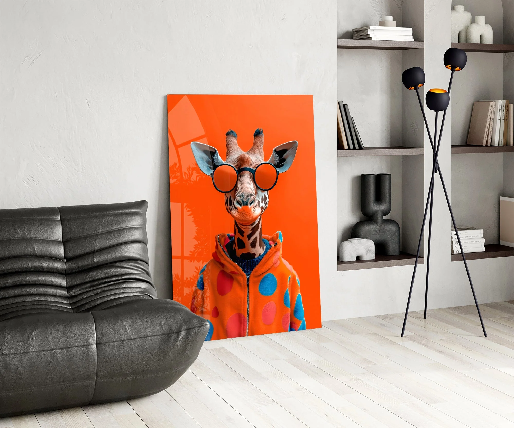 Giraffe Fashion Icon Artwork Glass Wall Art - Image 6