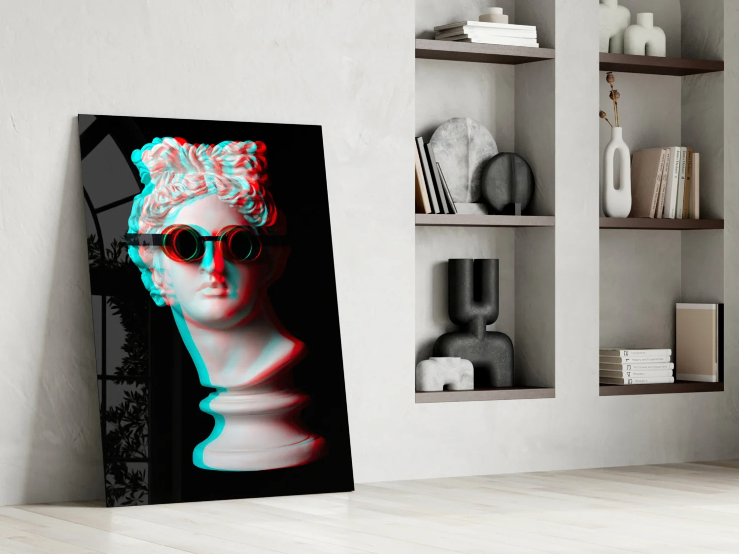 Glitch Goggles Apollo Bust Glass Wall Art - Image 6
