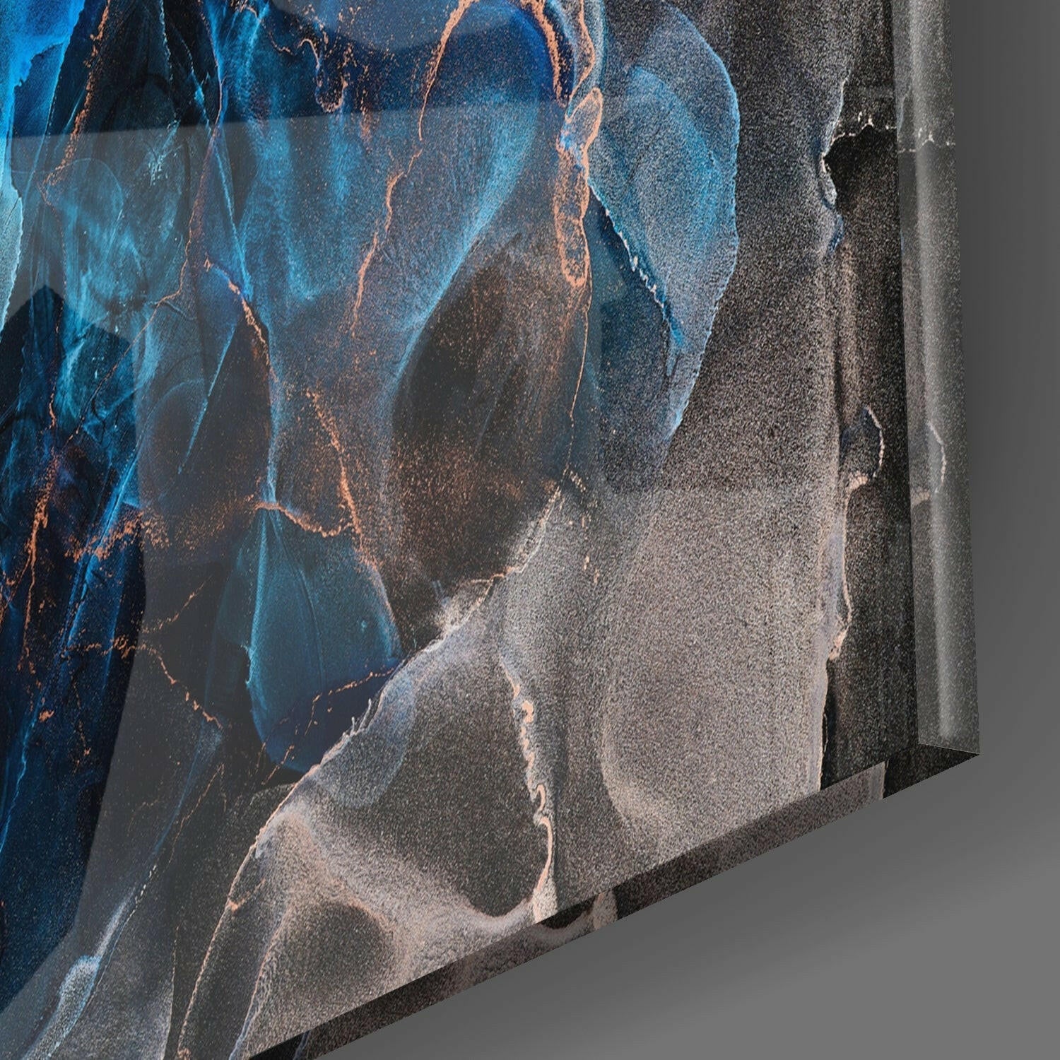 Glowing Blue Marble Core Glass Wall Art - Image 2