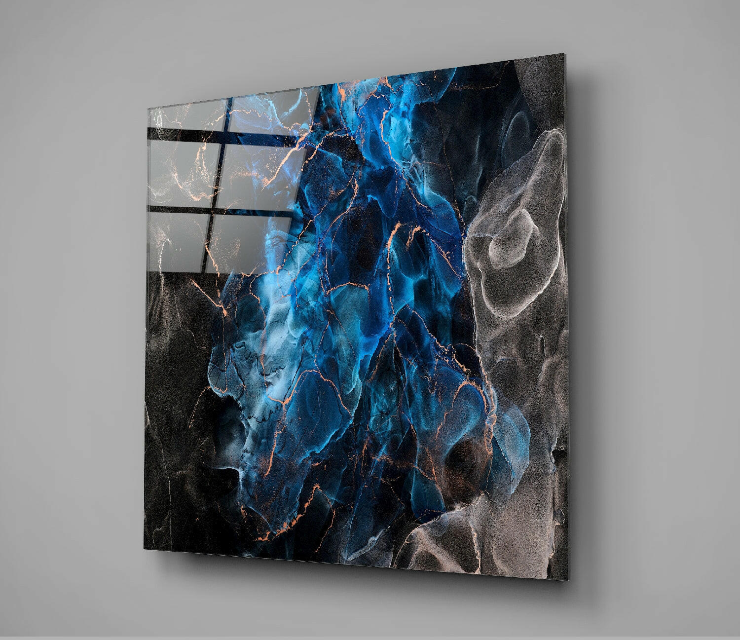Glowing Blue Marble Core Glass Wall Art - Image 3