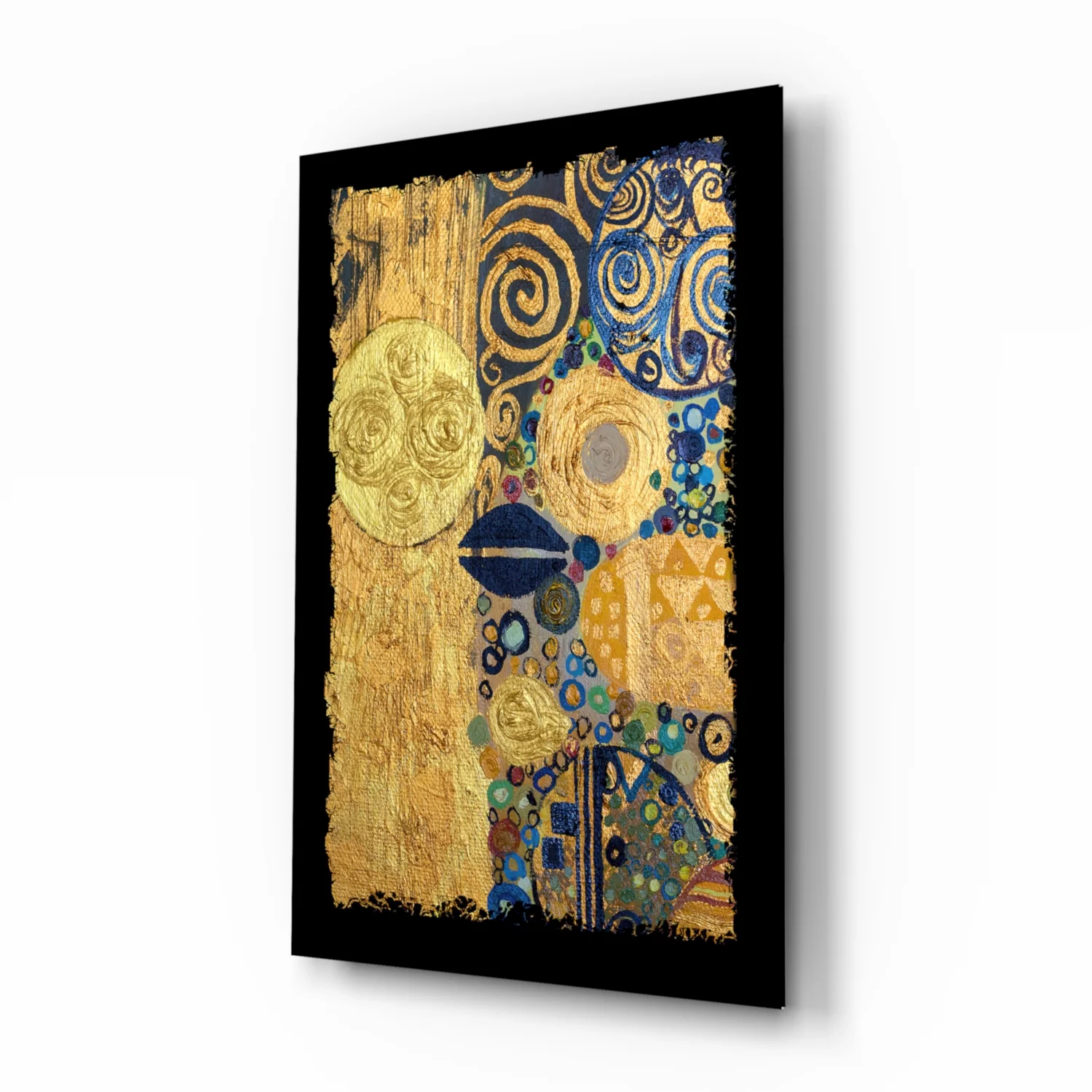 Gold Abstract Glass Wall Art - Image 2