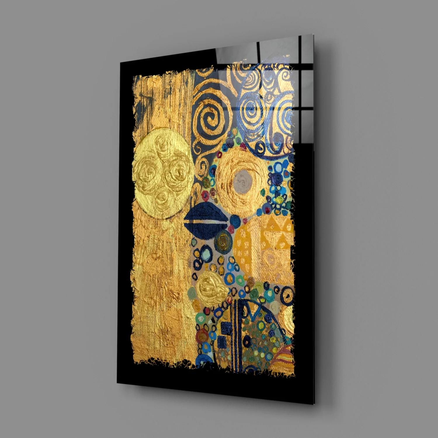 Gold Abstract Glass Wall Art - Image 3