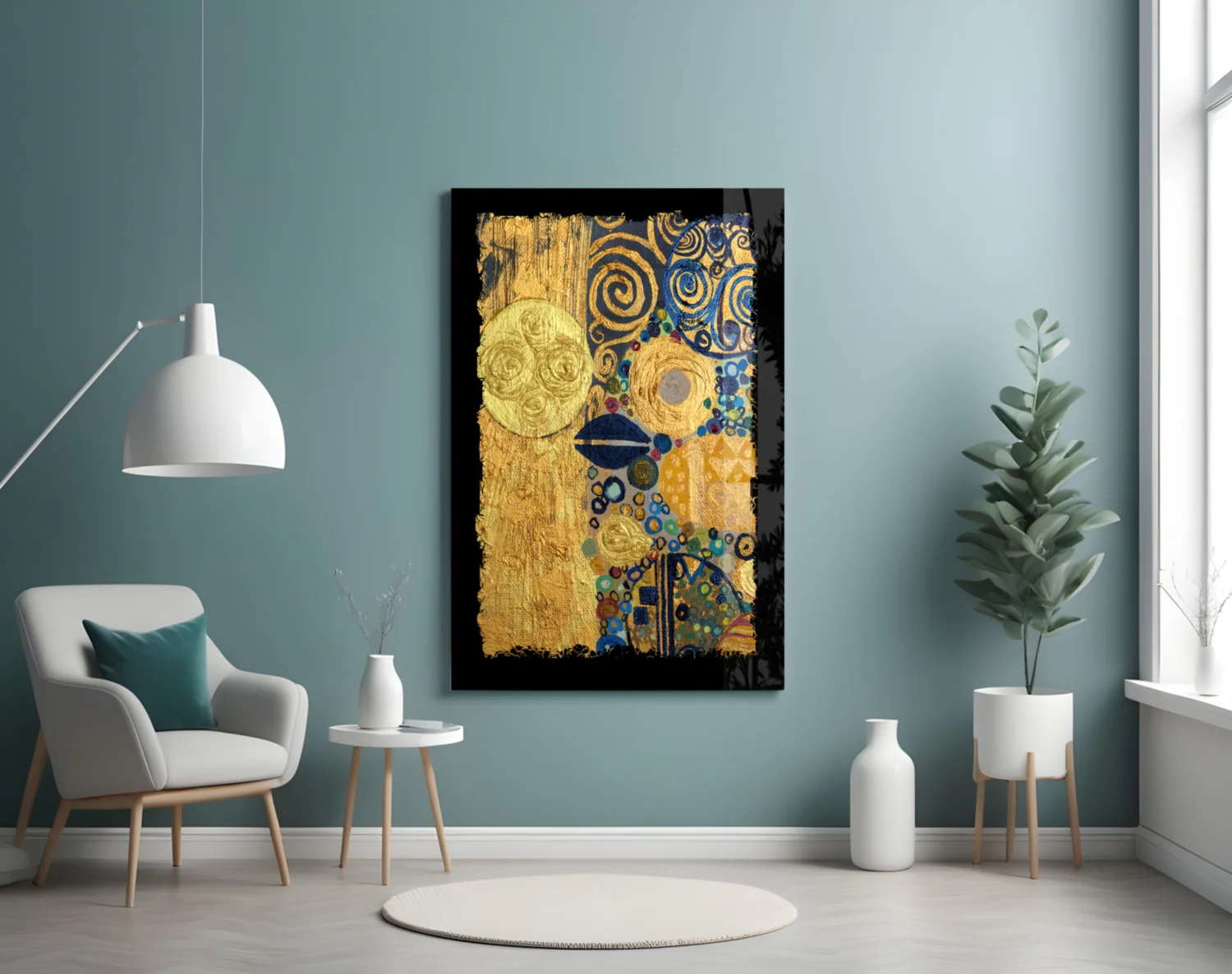 Gold Abstract Glass Wall Art - Image 5