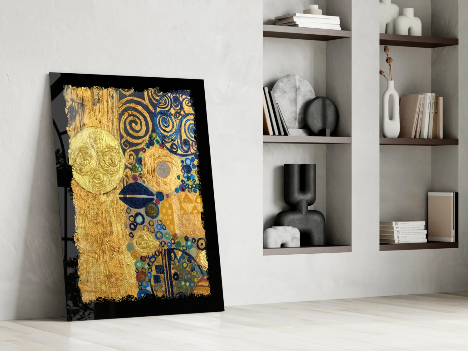 Gold Abstract Glass Wall Art - Image 7