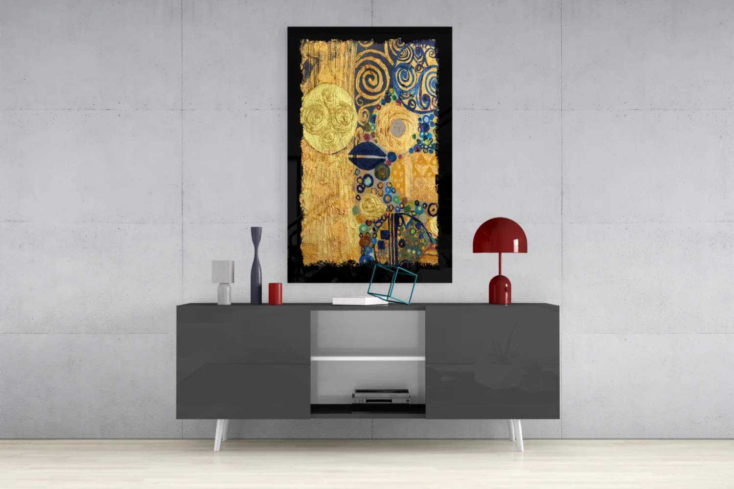 Gold Abstract Glass Wall Art - Image 9