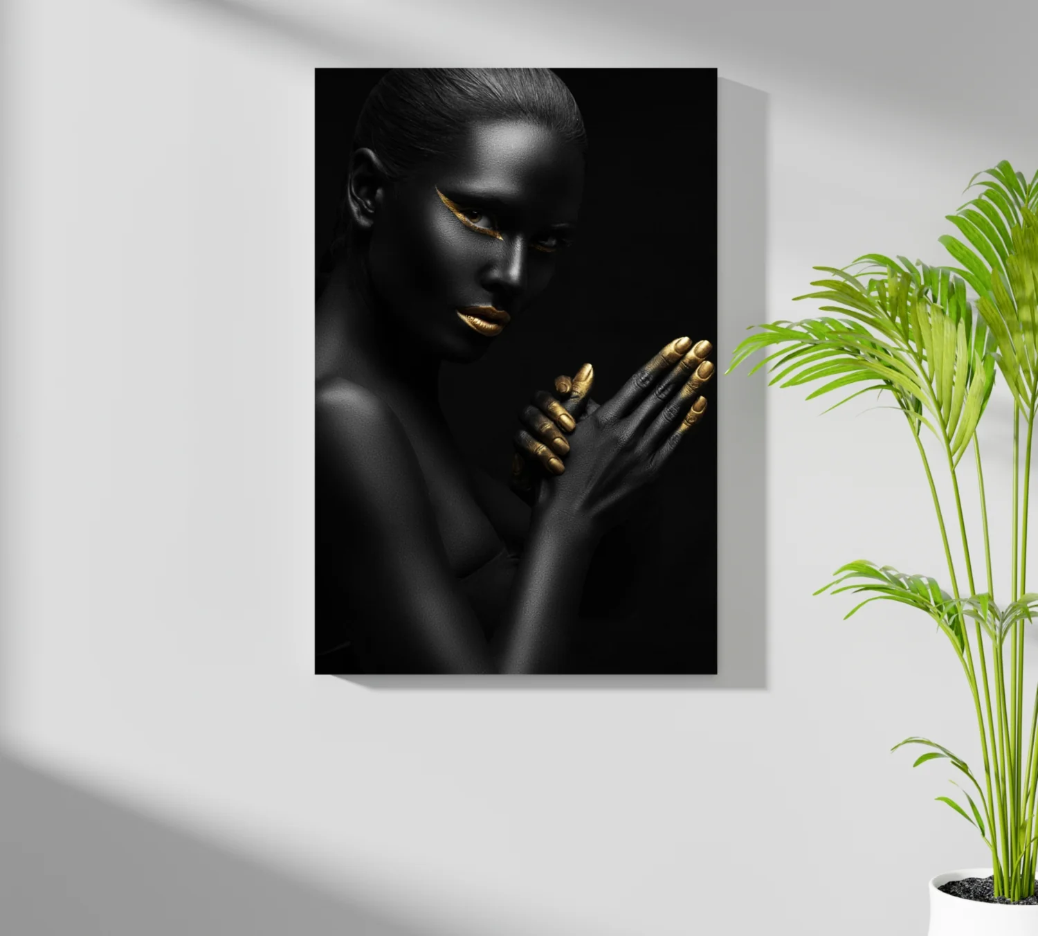 Gold Lips Praying Hands Aluminum Print - Image 7