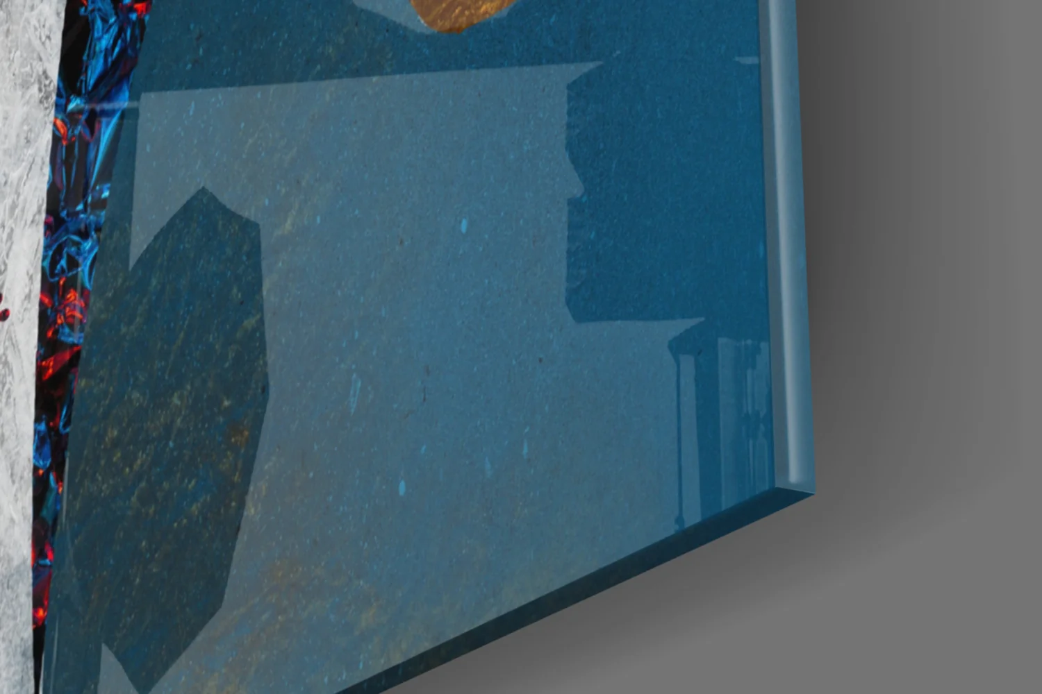Gold Mane Horse Blue Blooms Glass Wall Art - Image 8