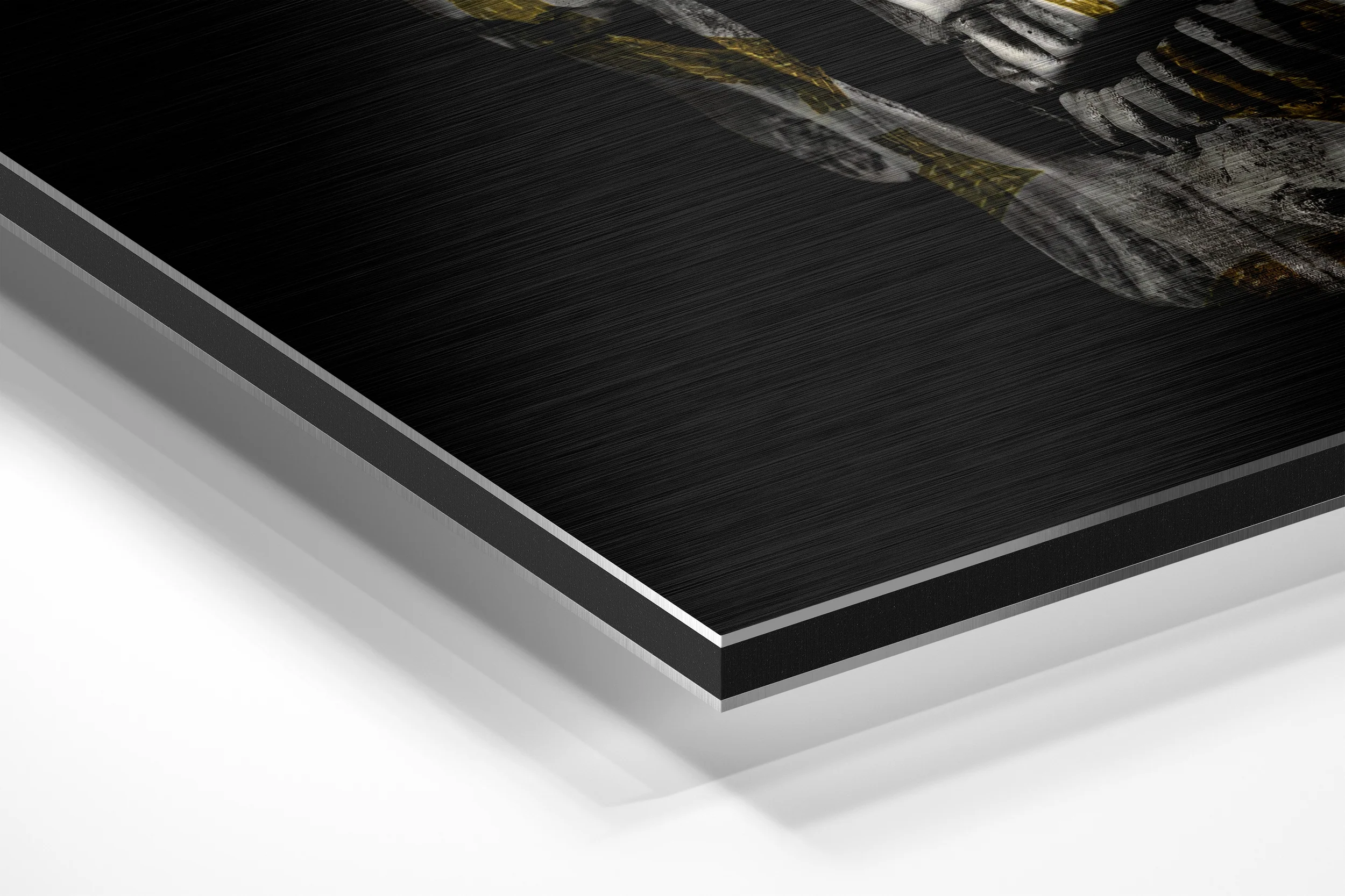 Gold Pattern Skull Brushed Aluminium Dibond Wall Art - Image 2