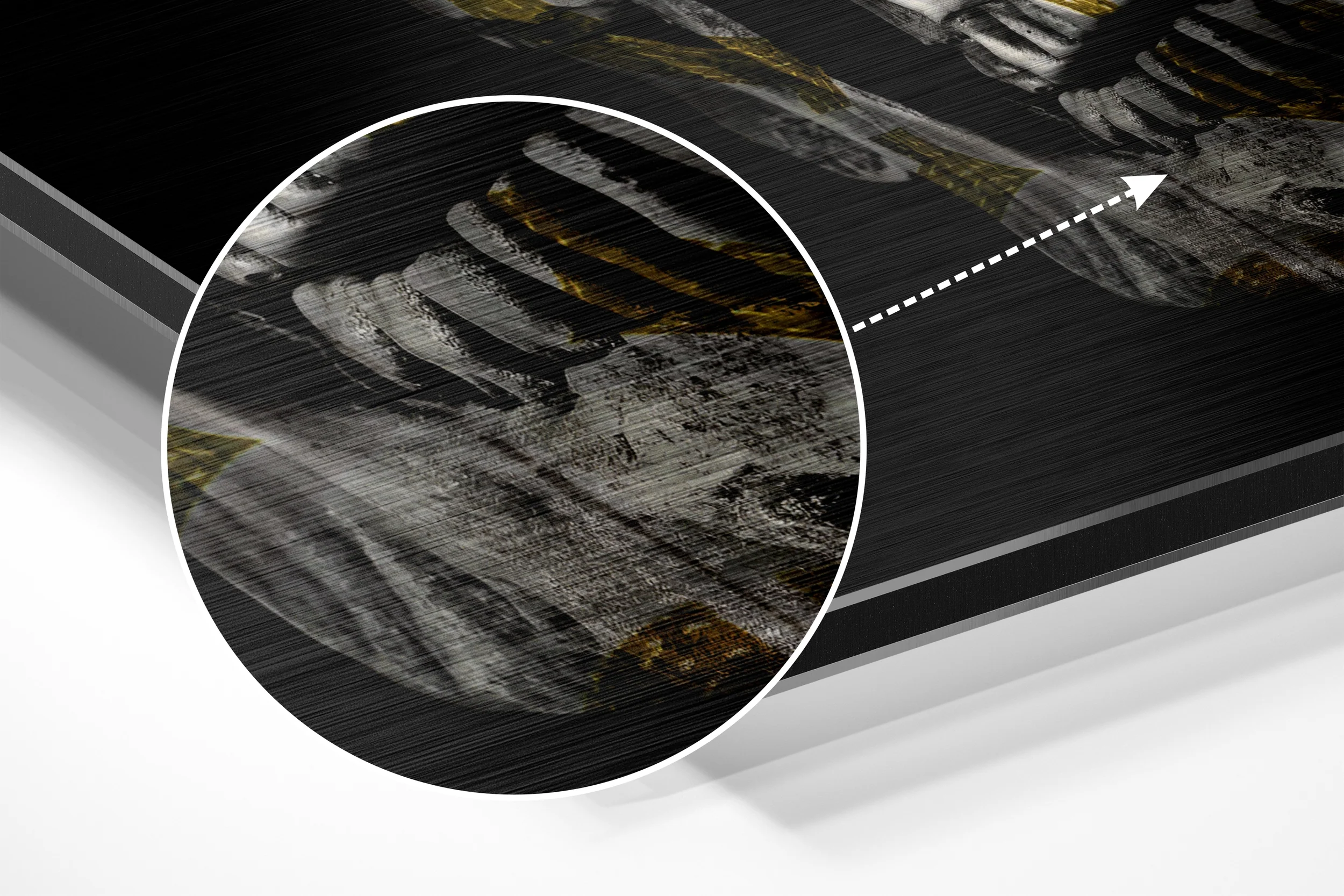 Gold Pattern Skull Brushed Aluminium Dibond Wall Art - Image 3