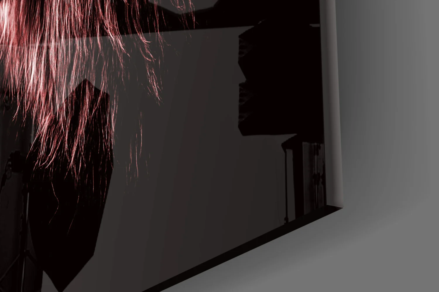 Gold Pink Facing Lions Glass Wall Art - Image 7
