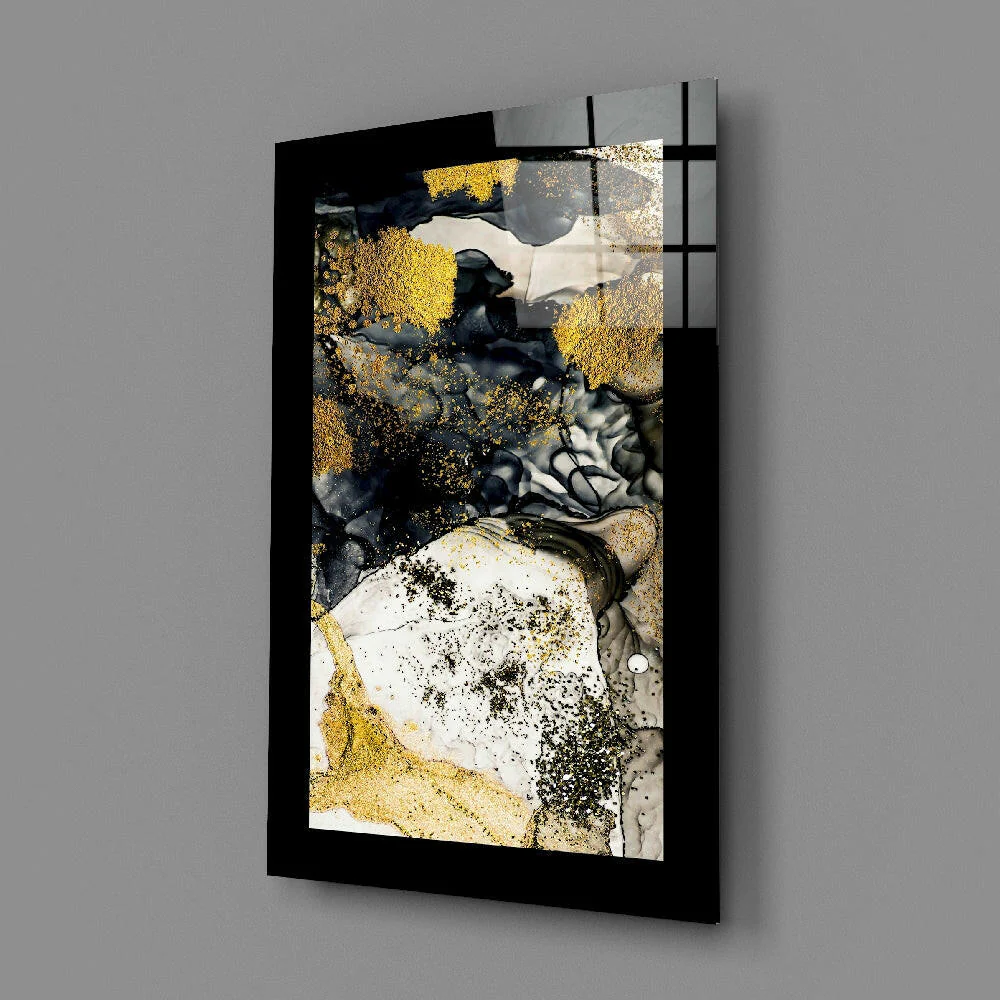 Gold Powder Graphite Glass Wall Art - Image 2