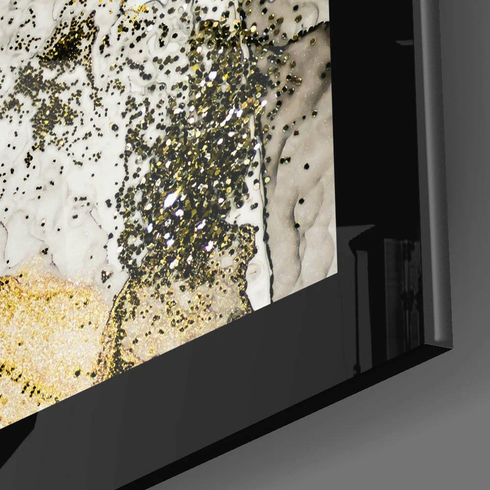 Gold Powder Graphite Glass Wall Art - Image 3