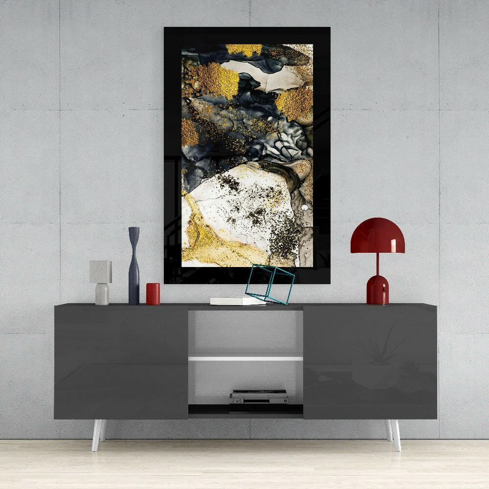 Gold Powder Graphite Glass Wall Art - Image 4