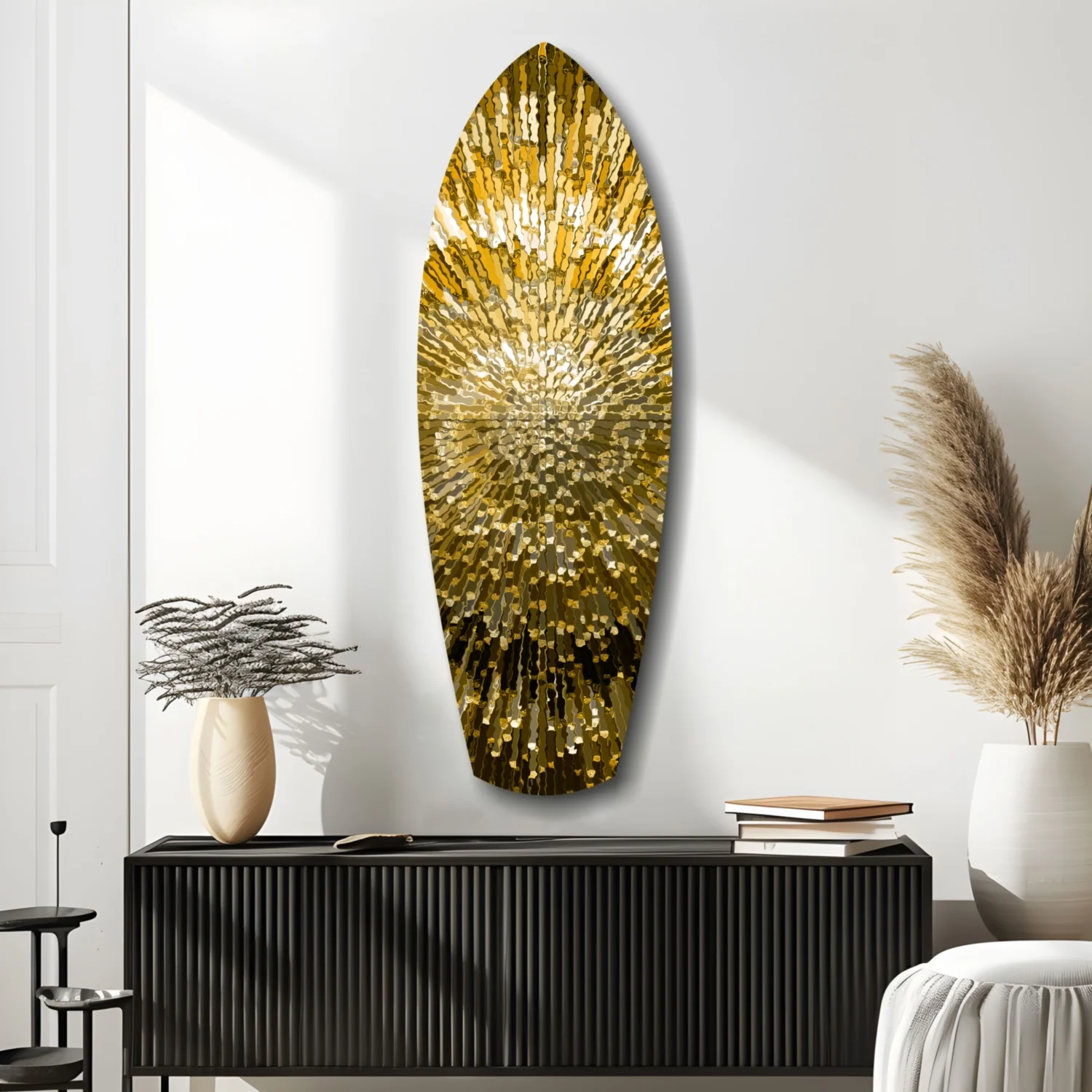 Gold Sequin Burst Luxe Tempered Glass Wall Art - Image 10