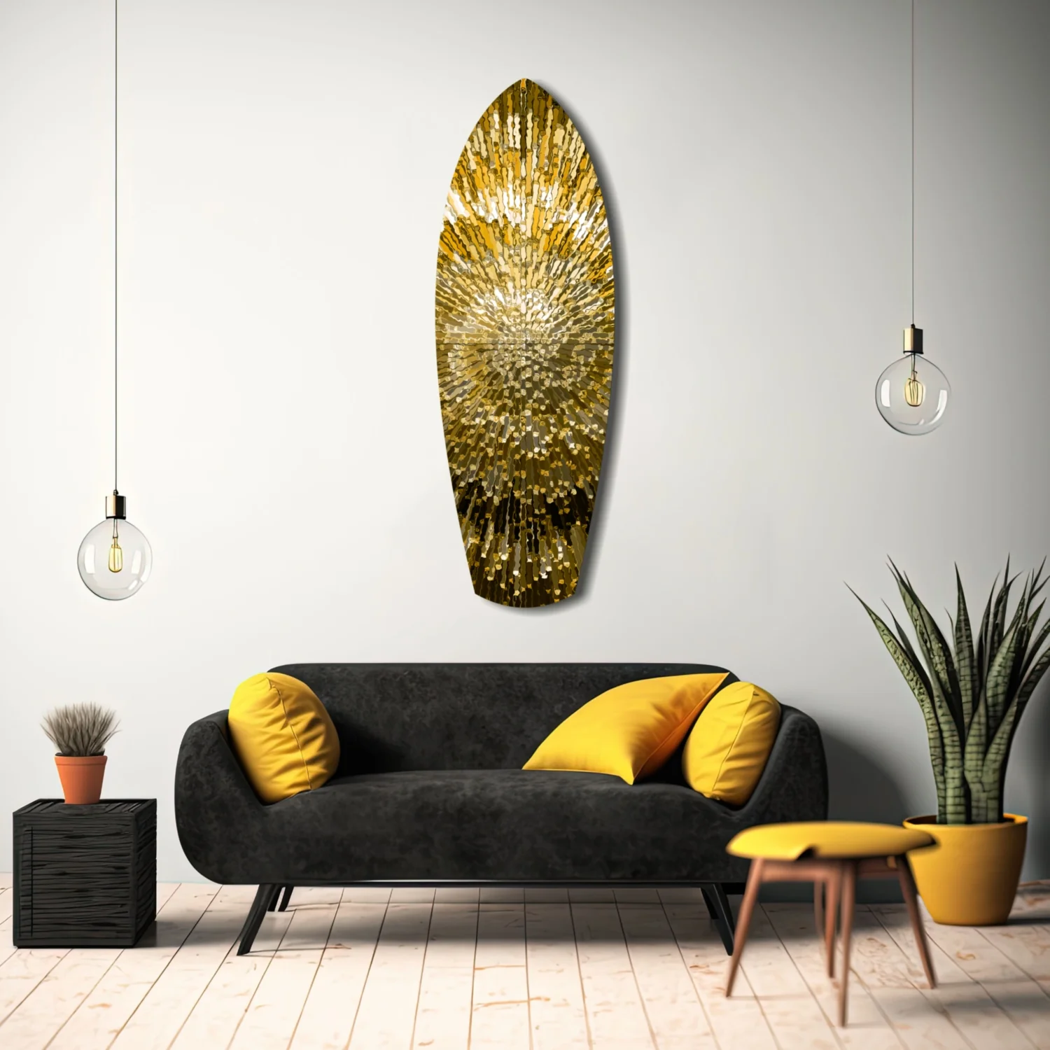 Gold Sequin Burst Luxe Tempered Glass Wall Art - Image 12