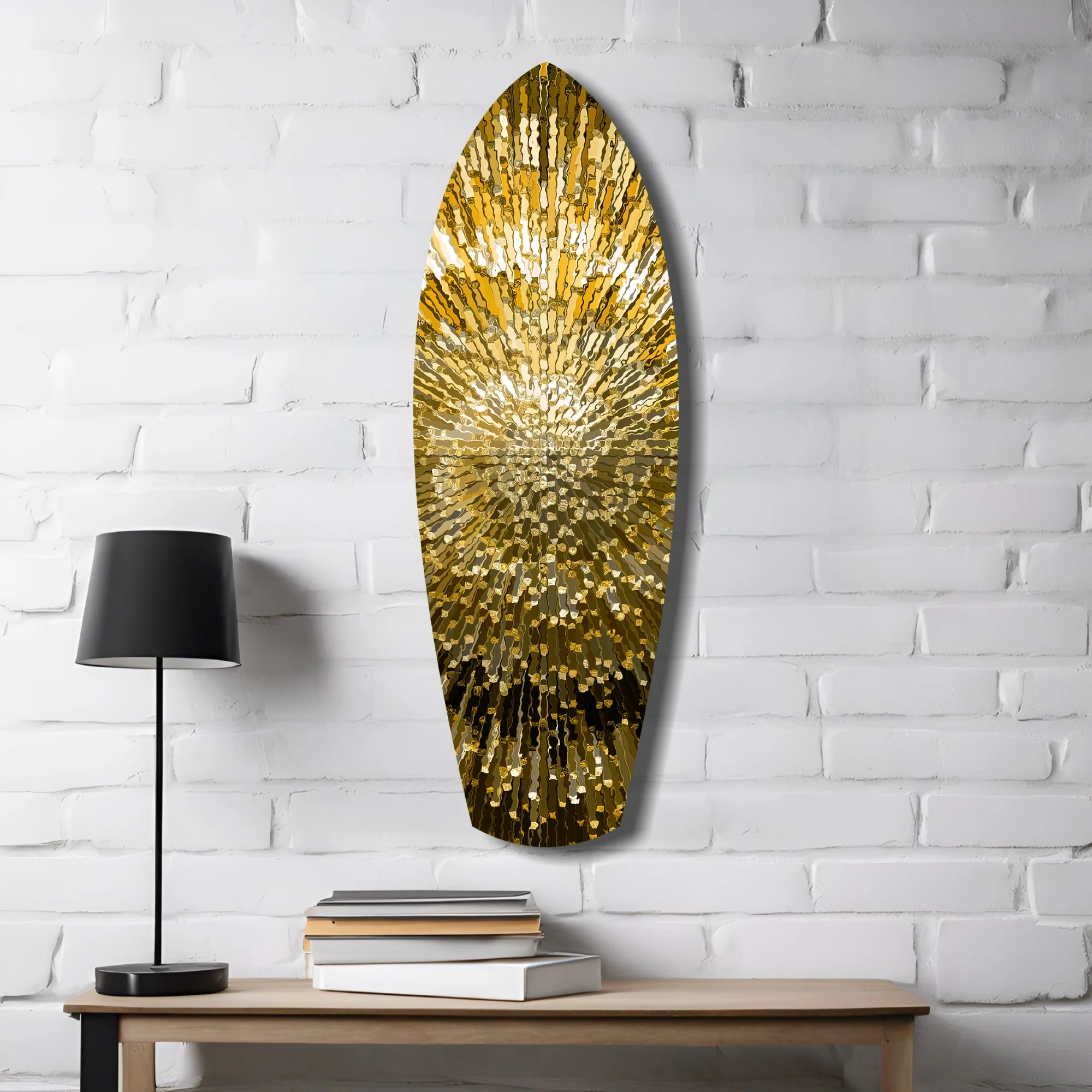 Gold Sequin Burst Luxe Tempered Glass Wall Art - Image 4