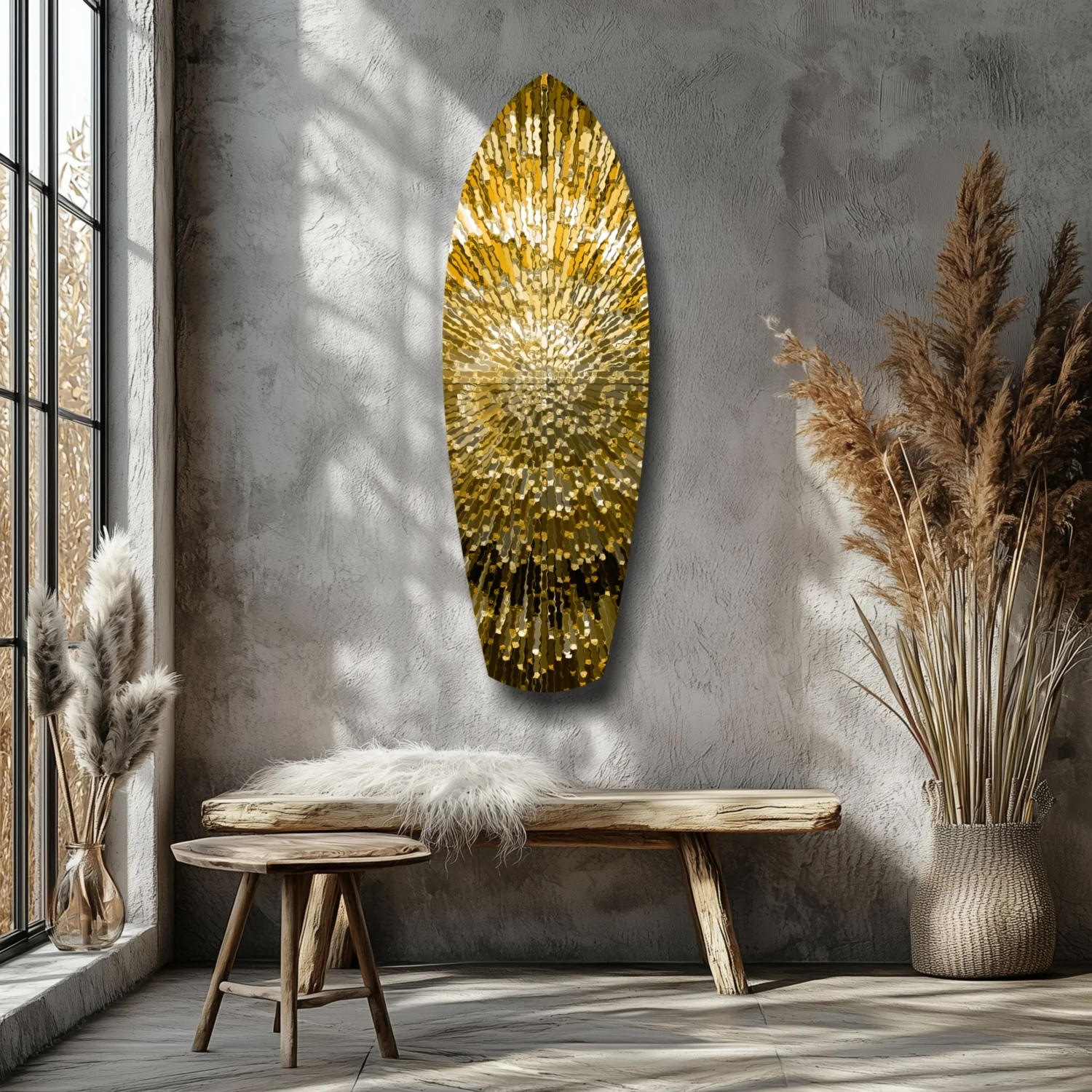 Gold Sequin Burst Luxe Tempered Glass Wall Art - Image 8