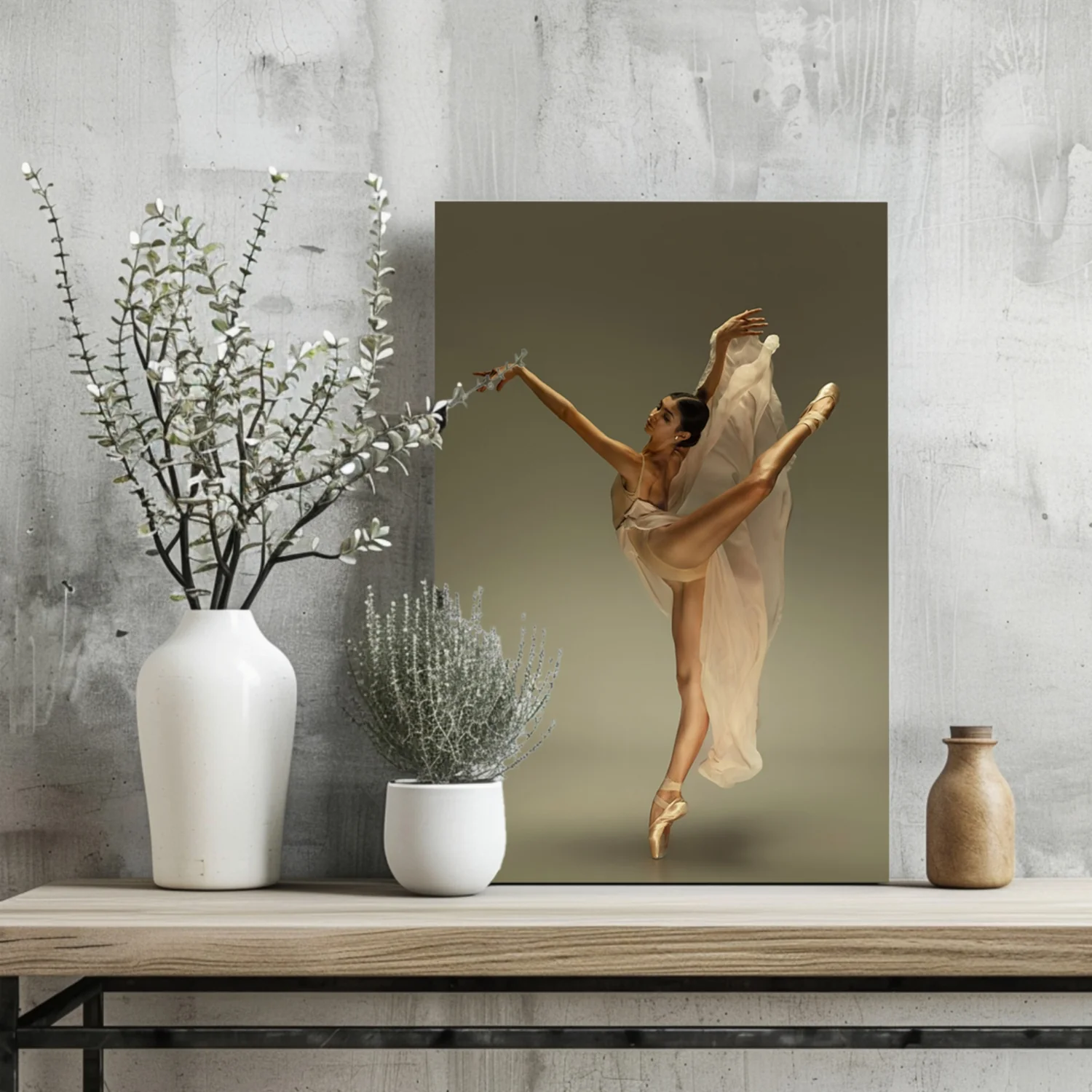 Golden Arabesque Ballerina Aluminum Print - Image 2