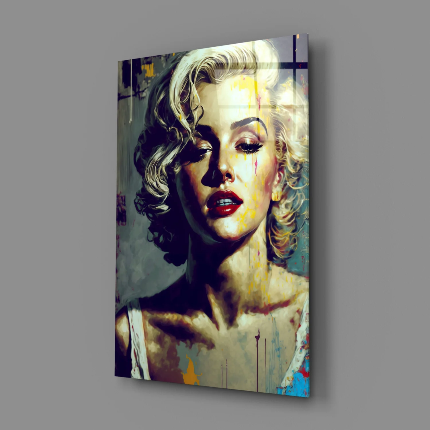 Golden Blonde Icon Portrait Glass Wall Art - Image 3